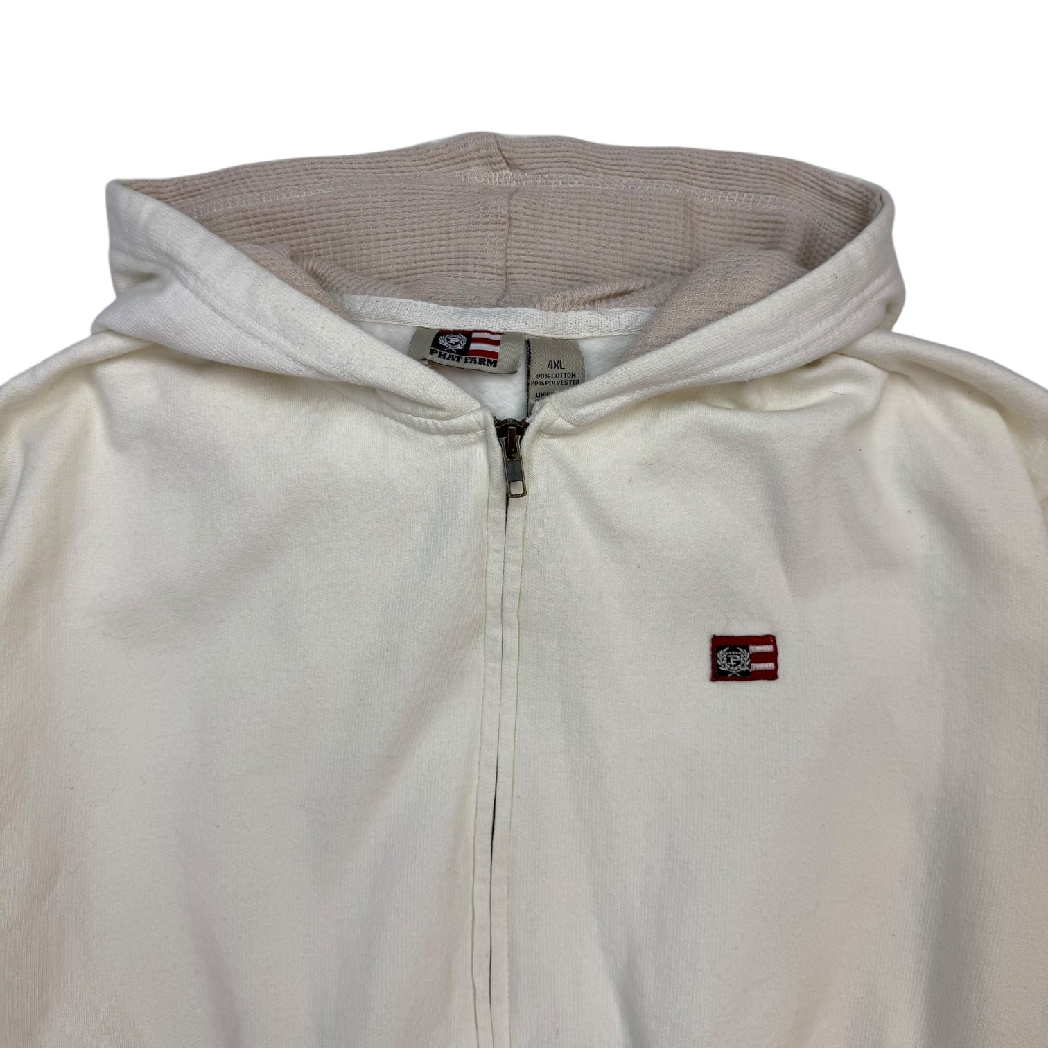 Vintage Phat Farm Zip Up Hoodie Cream