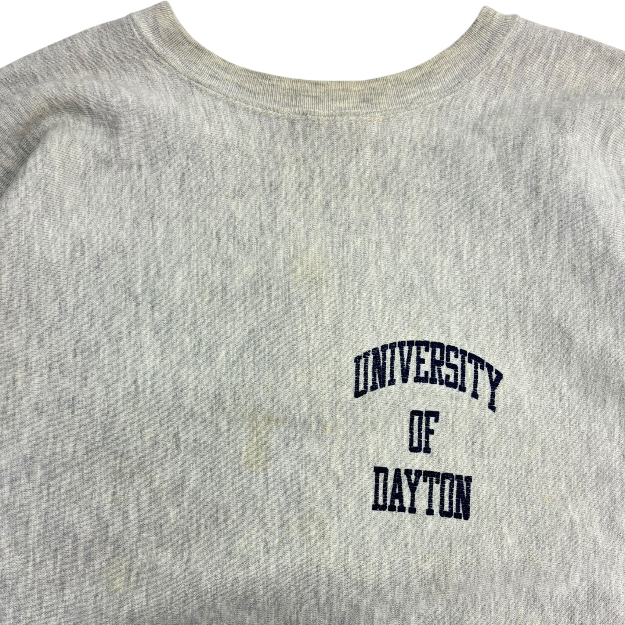 Vintage University Of Dayton Champion Reverse Weave Crewneck Grey