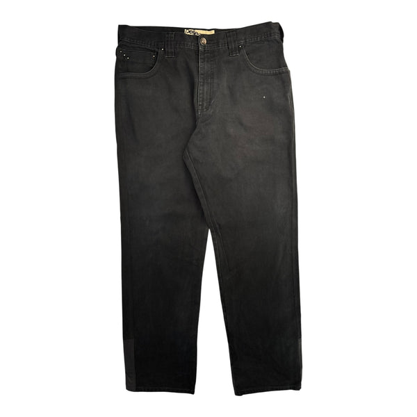 (W) Y2K Pelle Pelle Embroidered Baggy Jeans Black