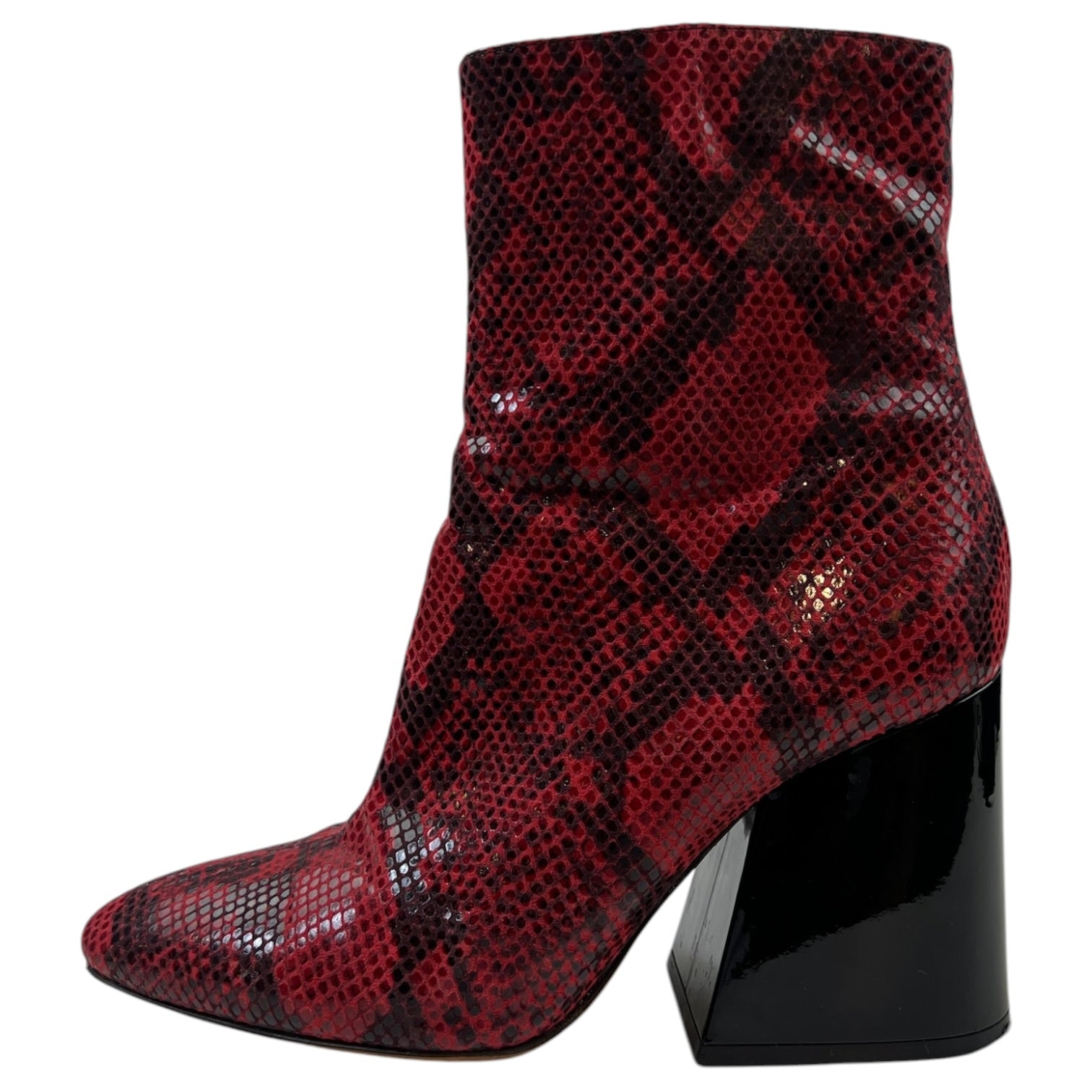 (W) Maison Margiela Ankle Boots Red Snakeskin