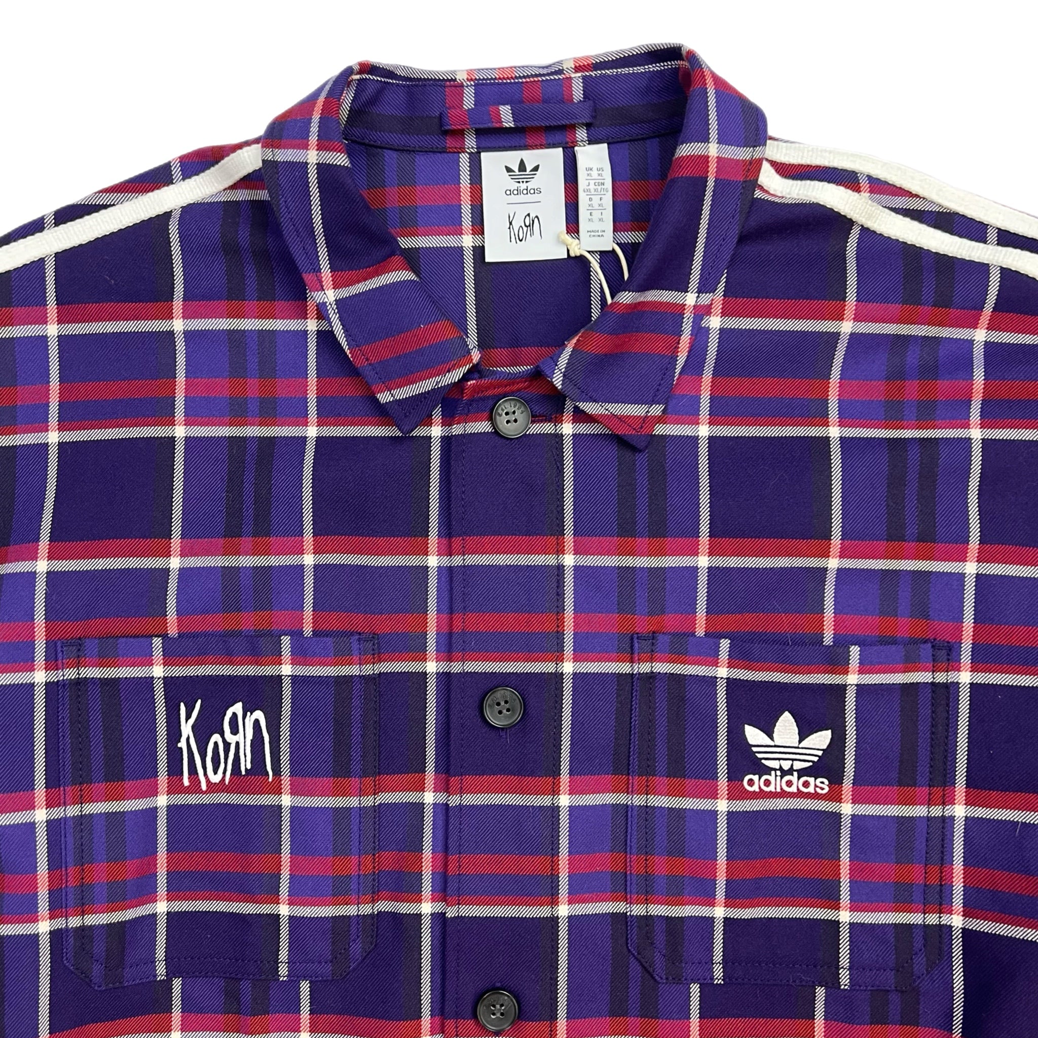 Adidas x Korn Plaid Button Up Overshirt