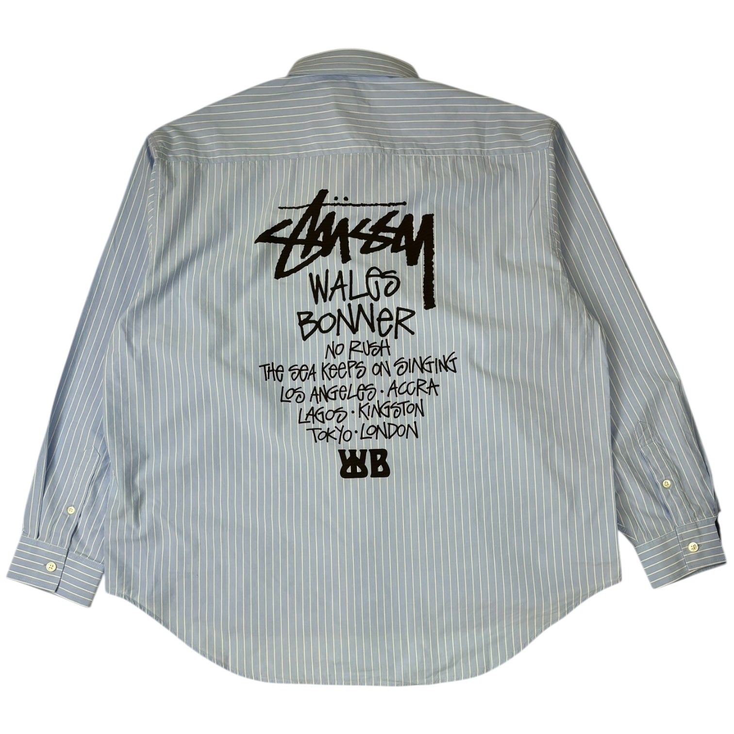 Stussy x Wales Bonner Poplin Striped Shirt Blue