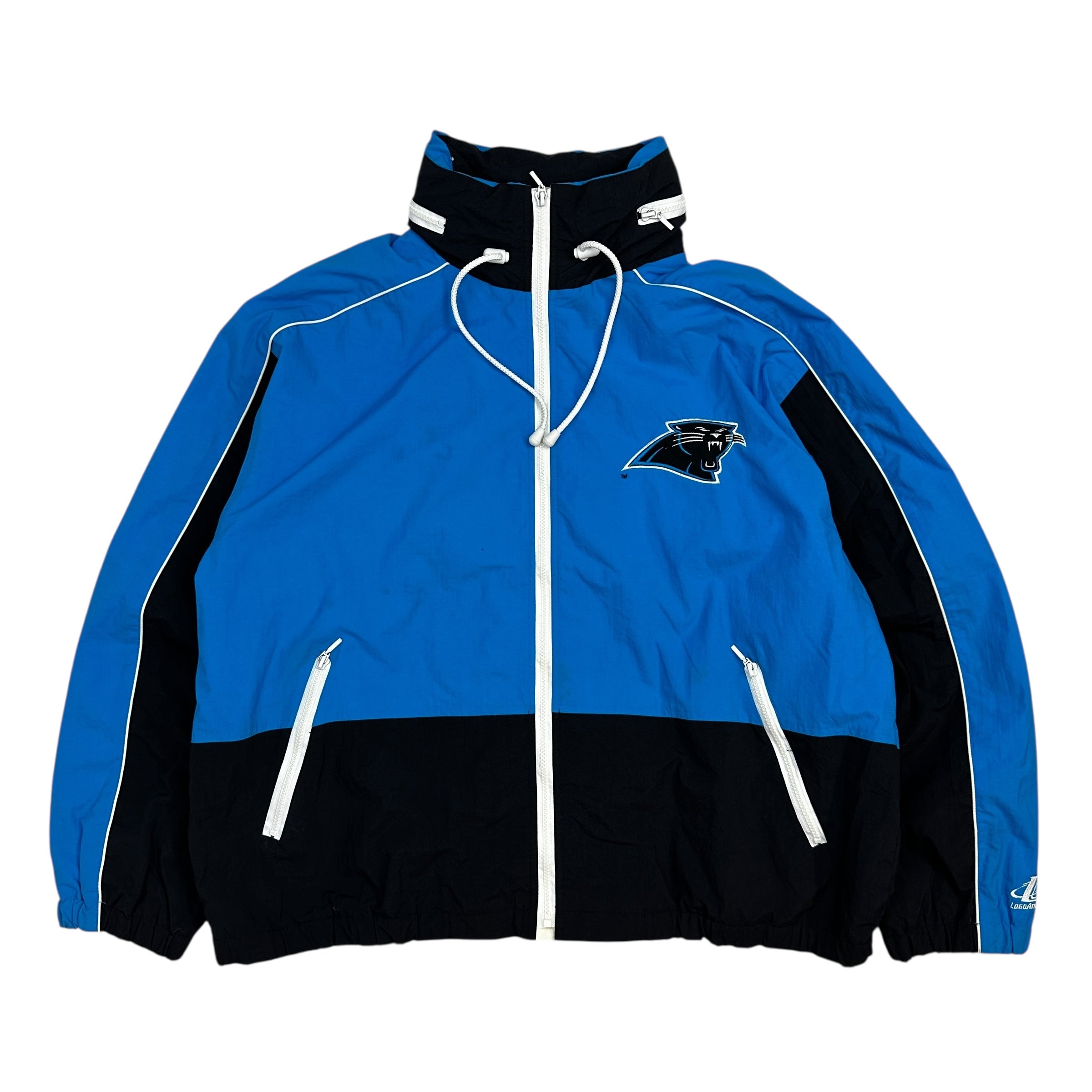 Vintage Carolina Panthers Logo Athletic Windbreaker Black/Blue