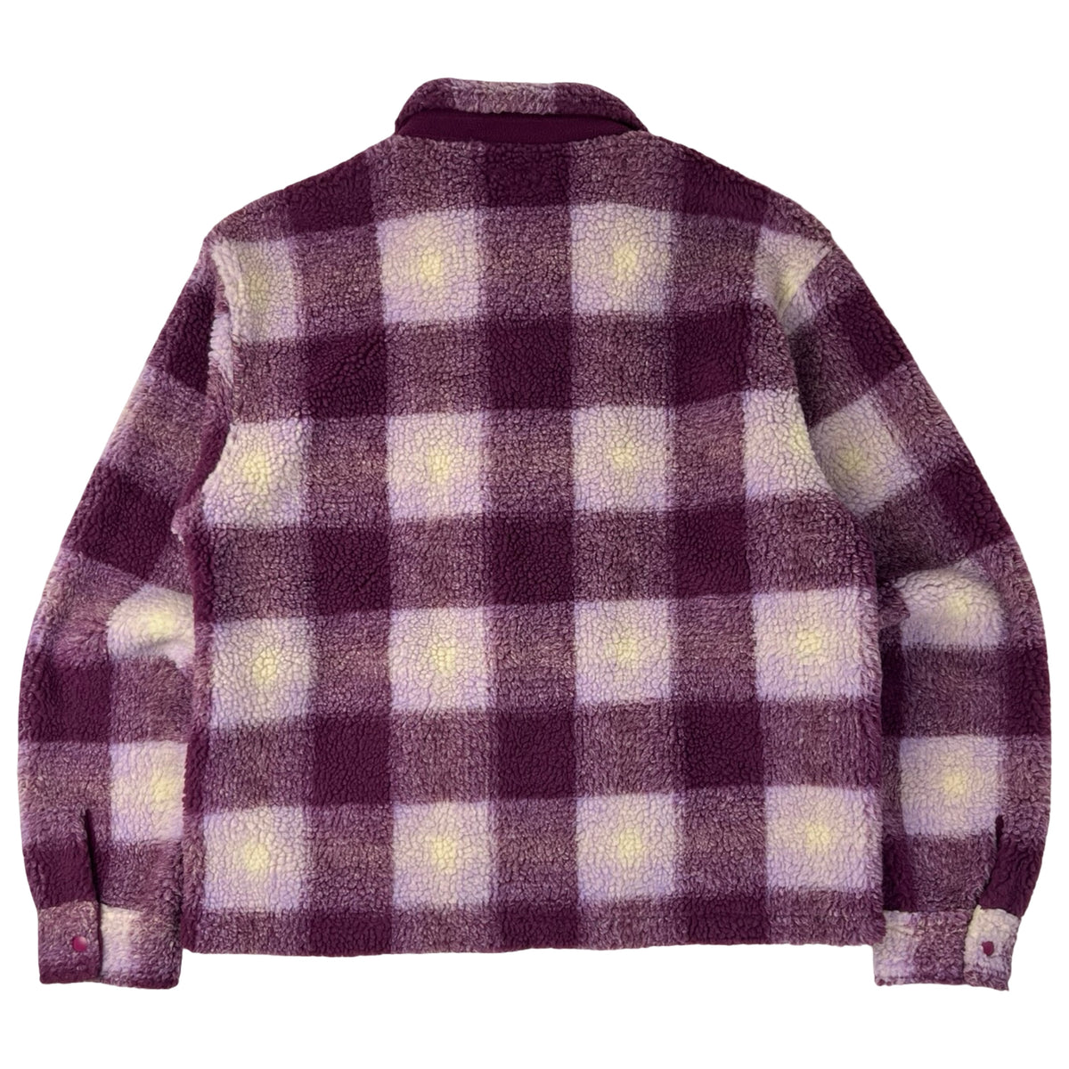 Stussy Shadow Plaid Zip Sherpa Berry