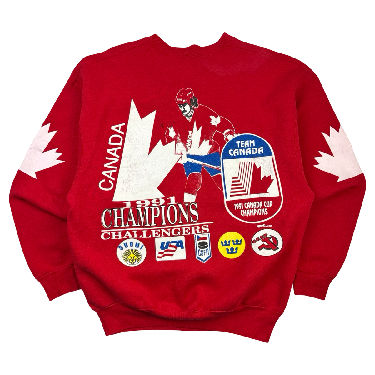 1991 Team Canada Cup Champions Crewneck Red