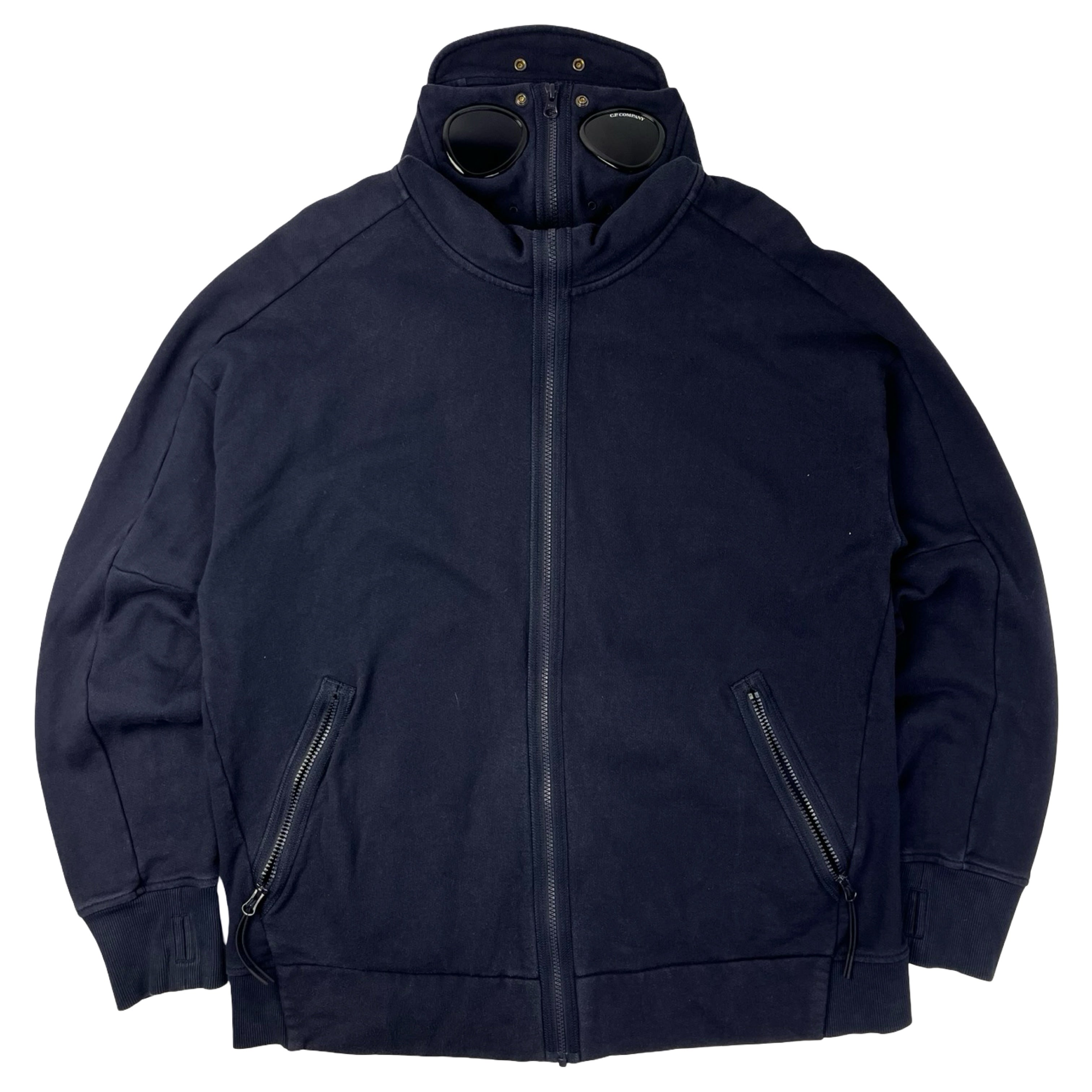 トップス C.P. COMPANY Zip Hoodie CP Company Goggle Zip Up Hoodie Navy