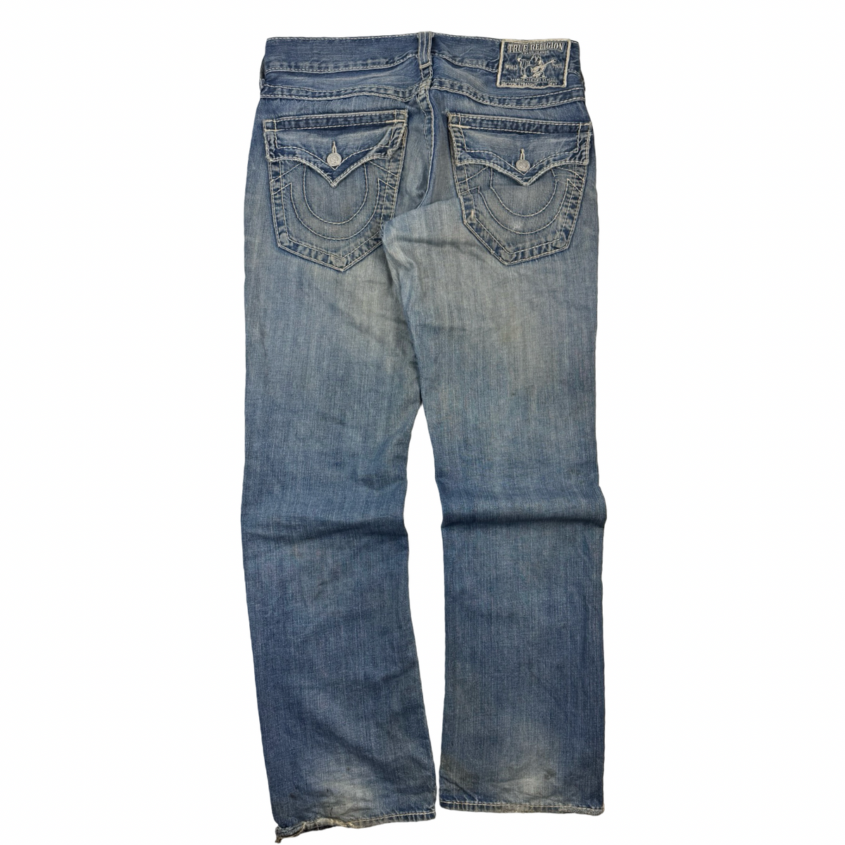 Y2K True Religion Straight Cut Denim Bottoms Light Wash