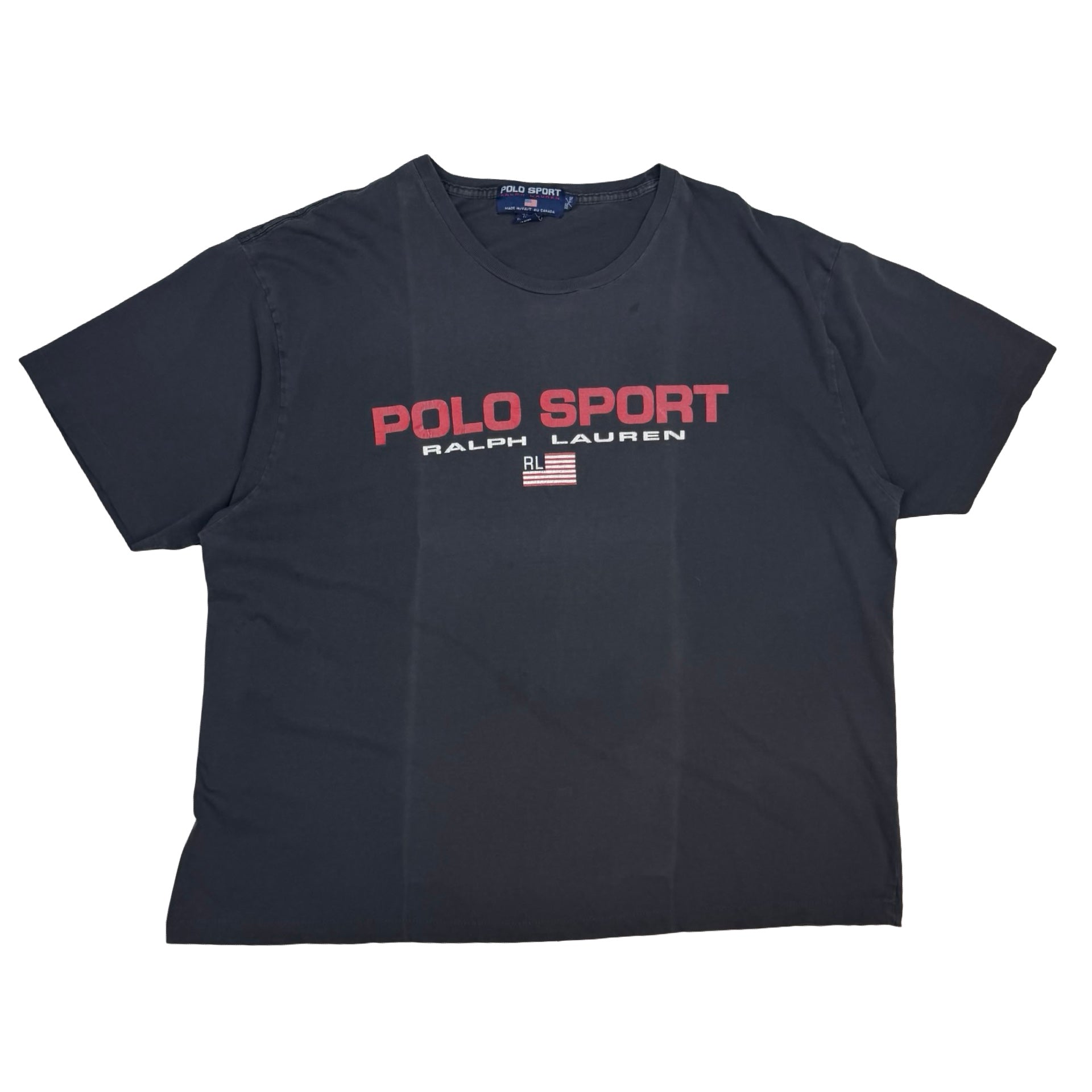 Vintage Polo Sport Ralph Lauren Flag Tee Black
