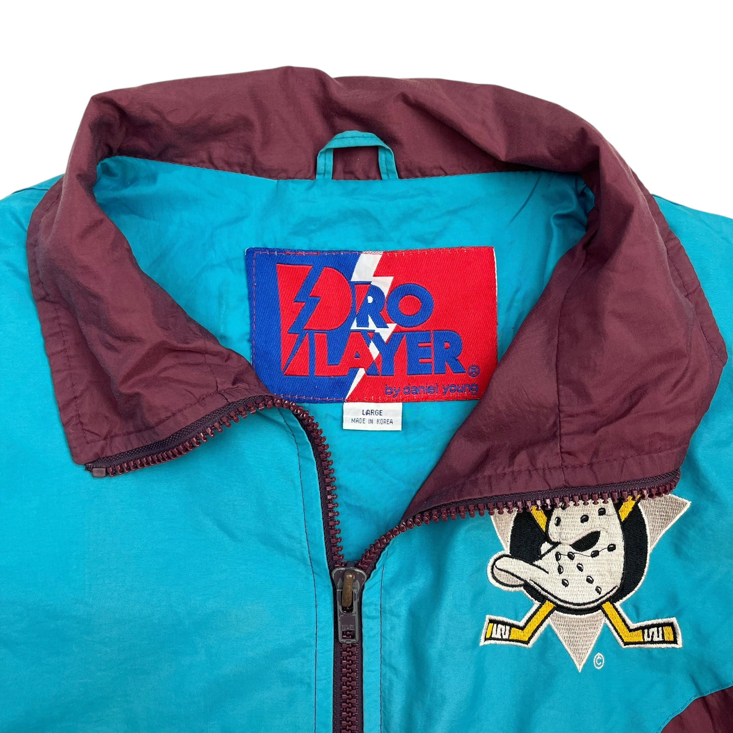 Vintage NHL Mighty Ducks Windbreaker Jacket Blue/Burgundy