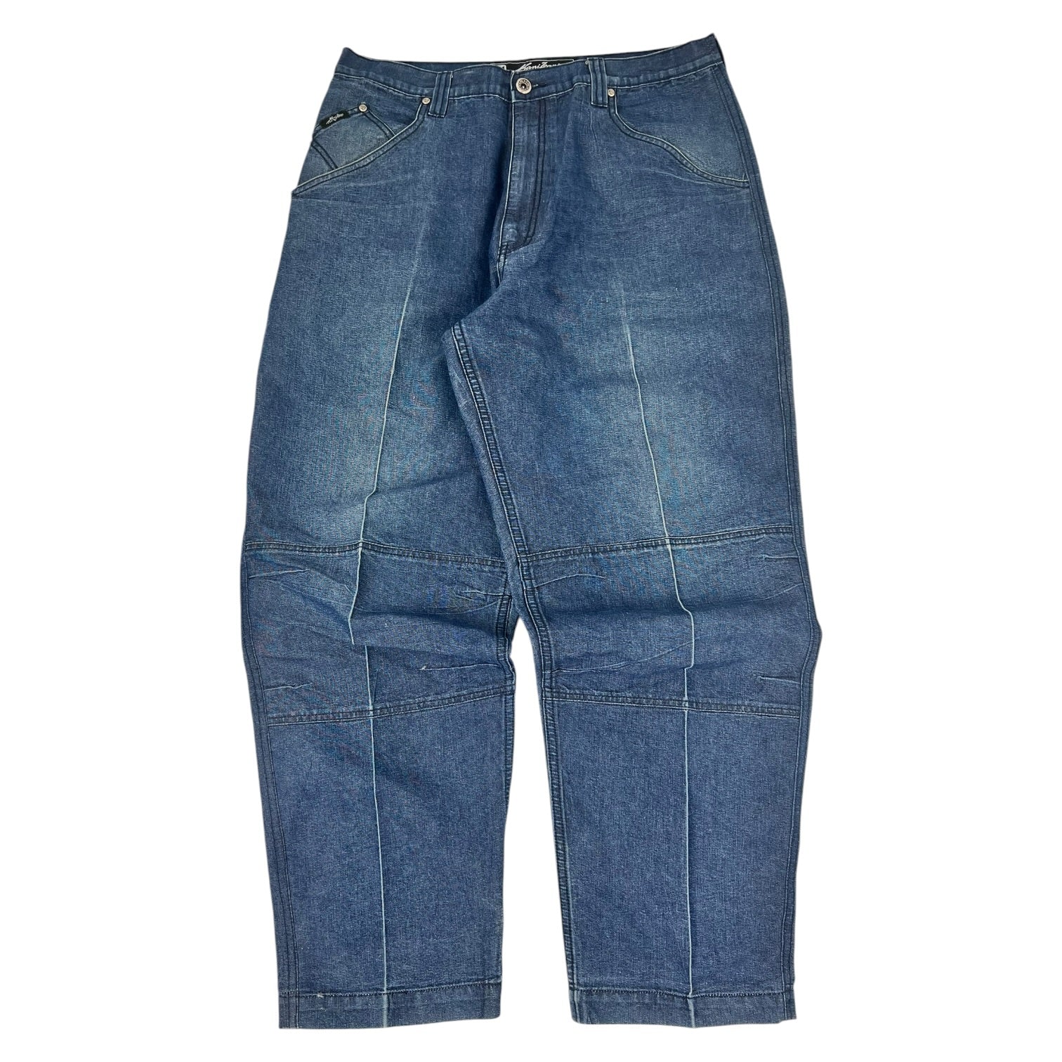 Vintage Karl Kani Baggy Denim Jeans Rear Logo Embroidery Utility Pockets