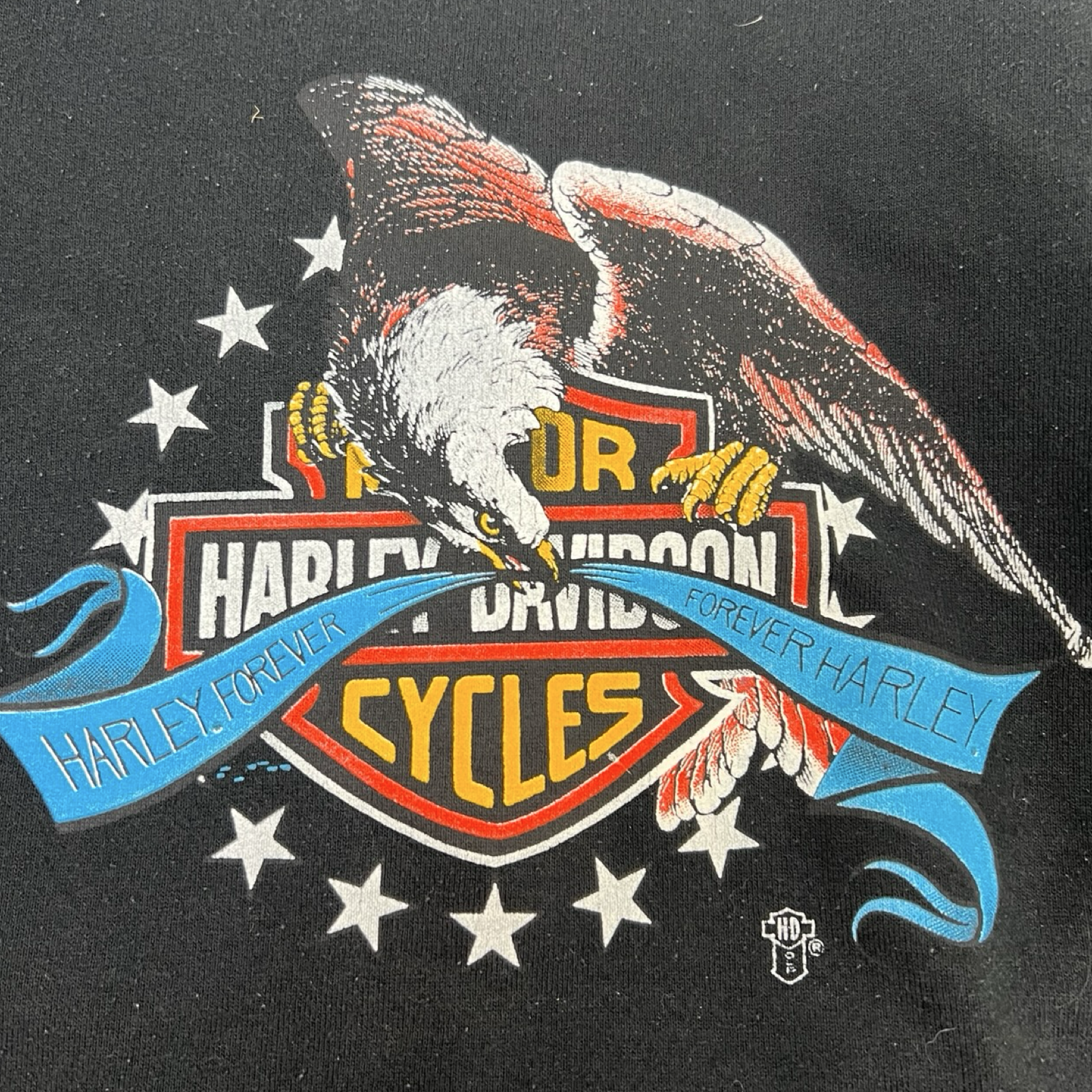 Vintage Harley-Davidson Raglan Crewneck Sweatshirt Black