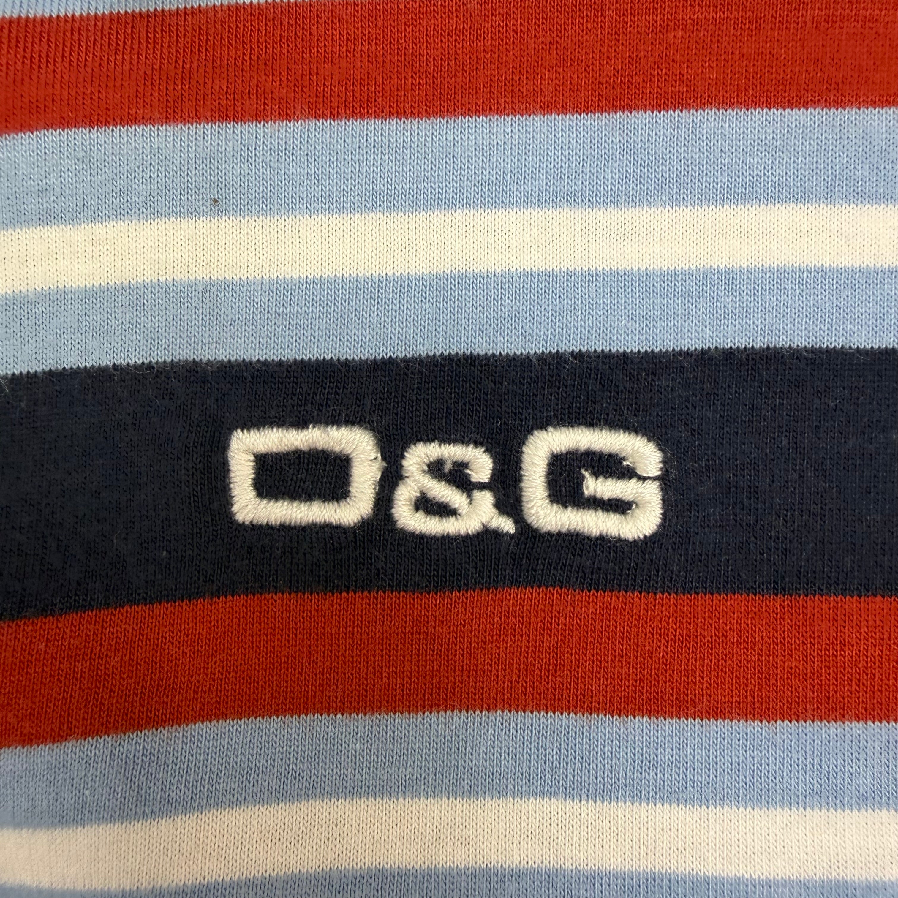 Vintage Dolce & Gabbana Striped Polo Shirt Blue