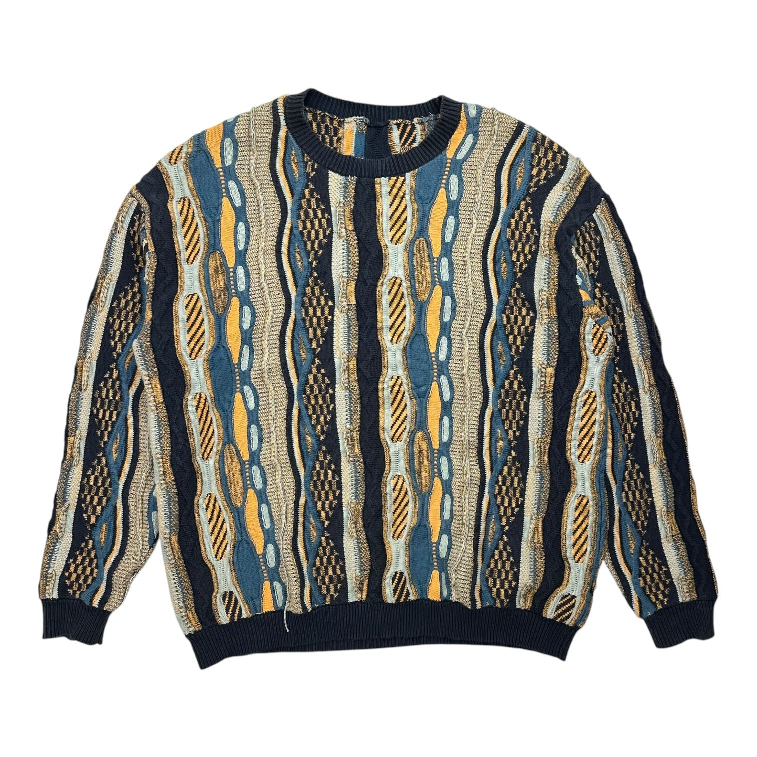 Vintage Coogie 3D Knit Multicolour Crewneck