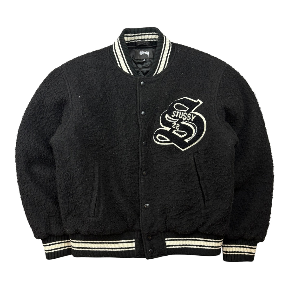 Stussy Casentino Wool Varsity Bomber Jacket Black