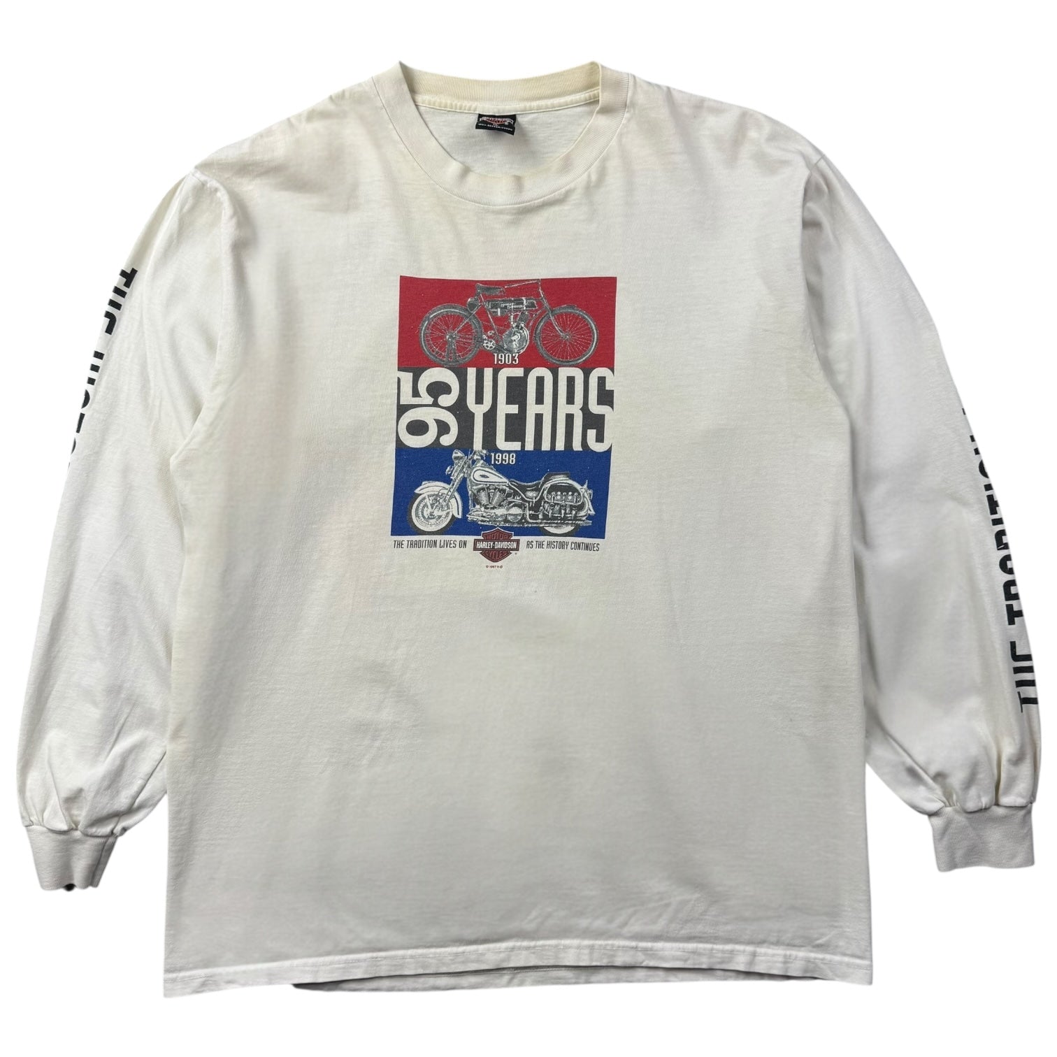 1998 Harley Davidson 95th Anniversary L/S Tee White