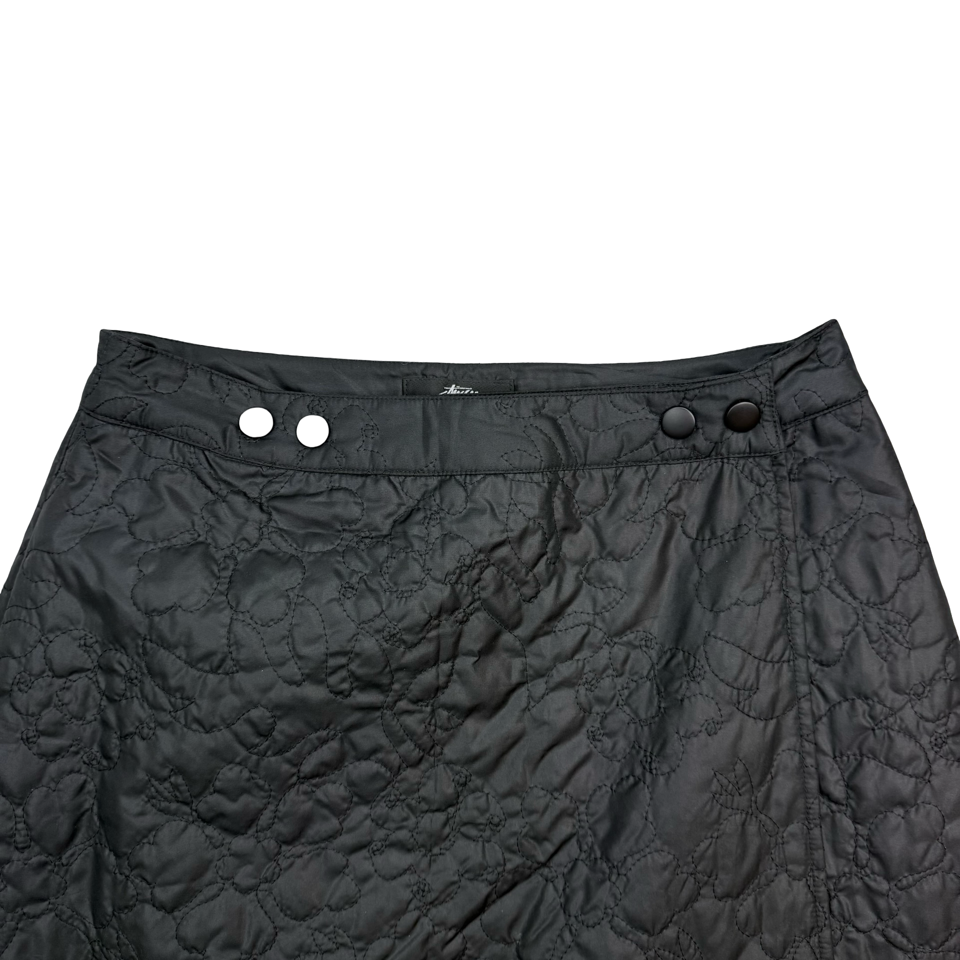 (W) Stussy Quilted Wrap Skirt Black