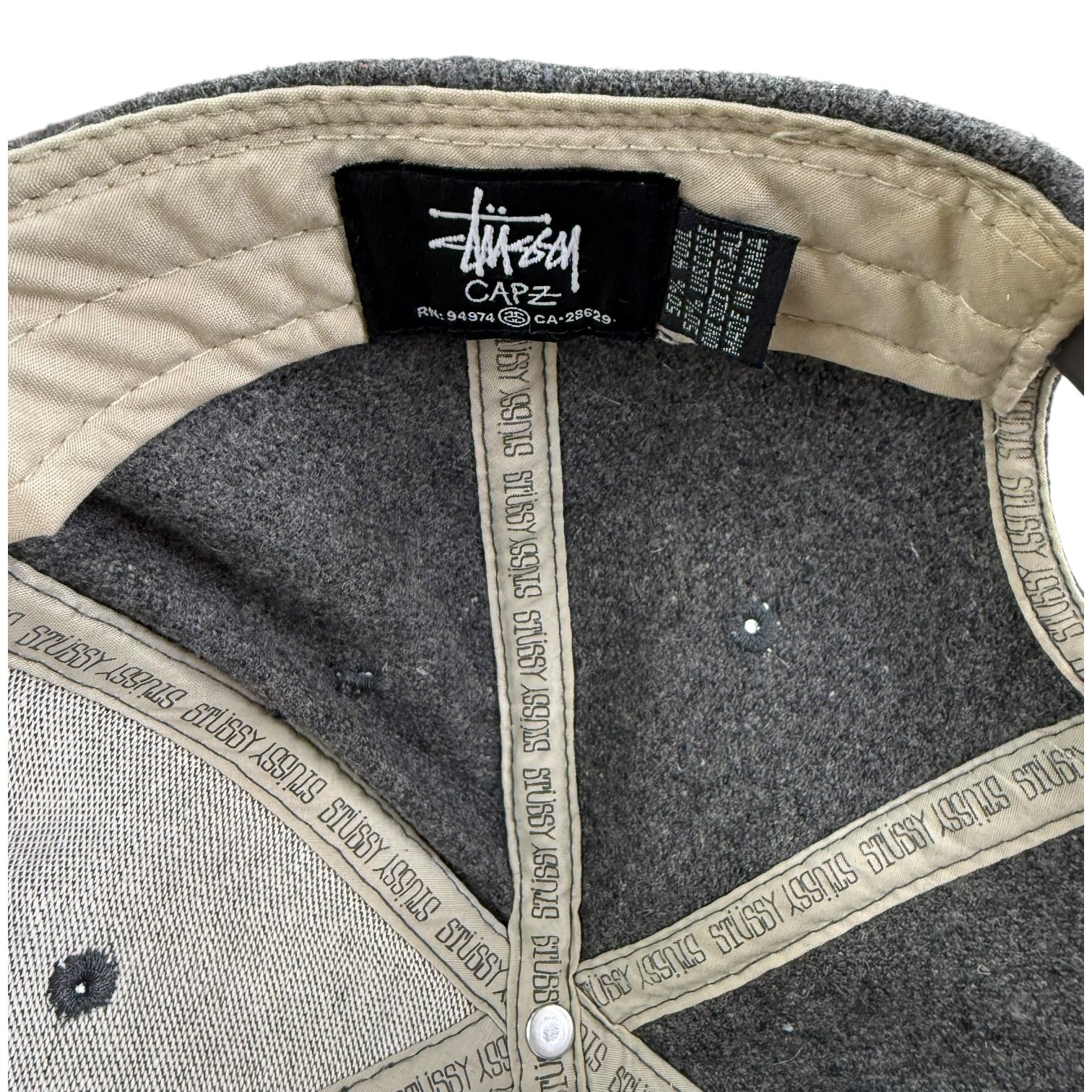 Stussy Wool SnapBack Hat Grey