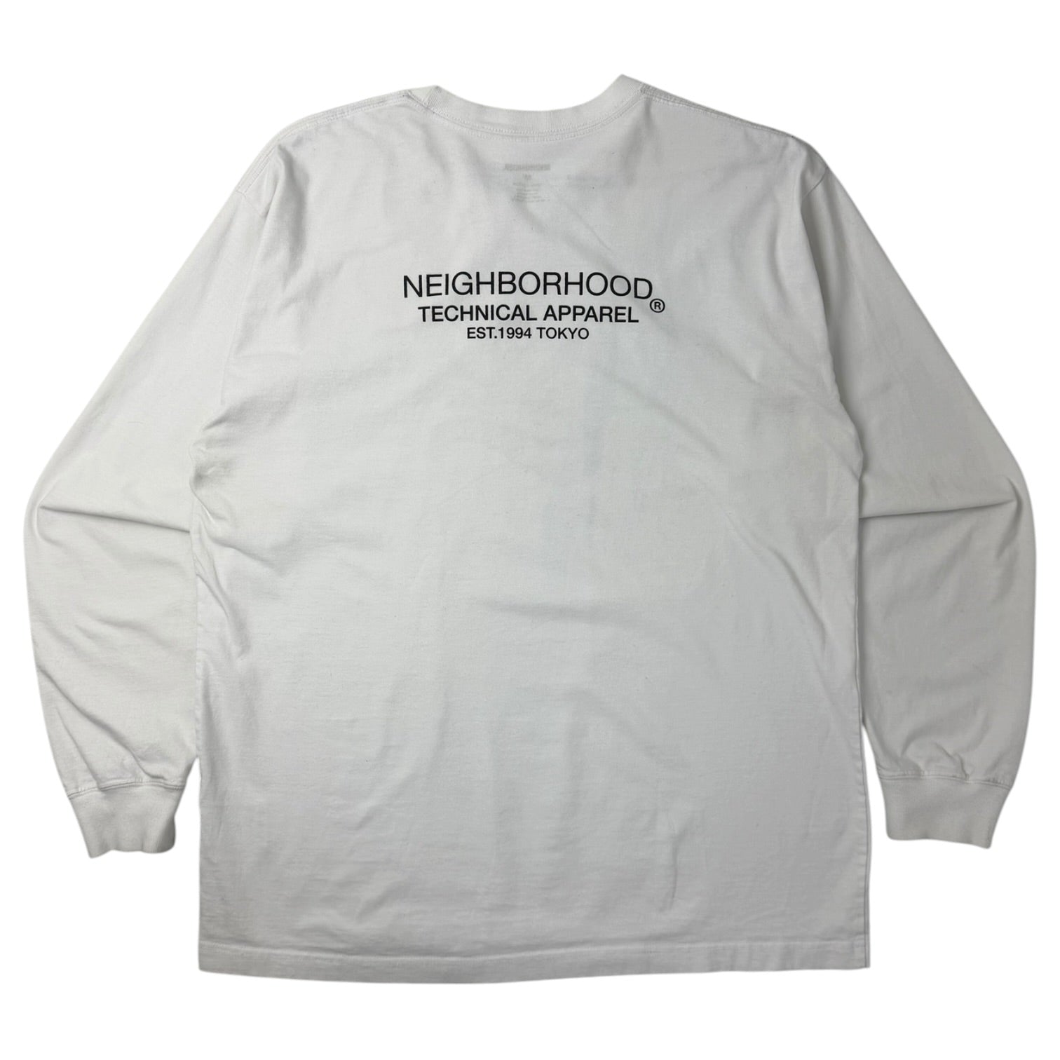Neighborhood LS-1 Distorted Logo ロンT NEIGHBOURHOOD Distorted Skull Graphic L/S T-Shirt White
