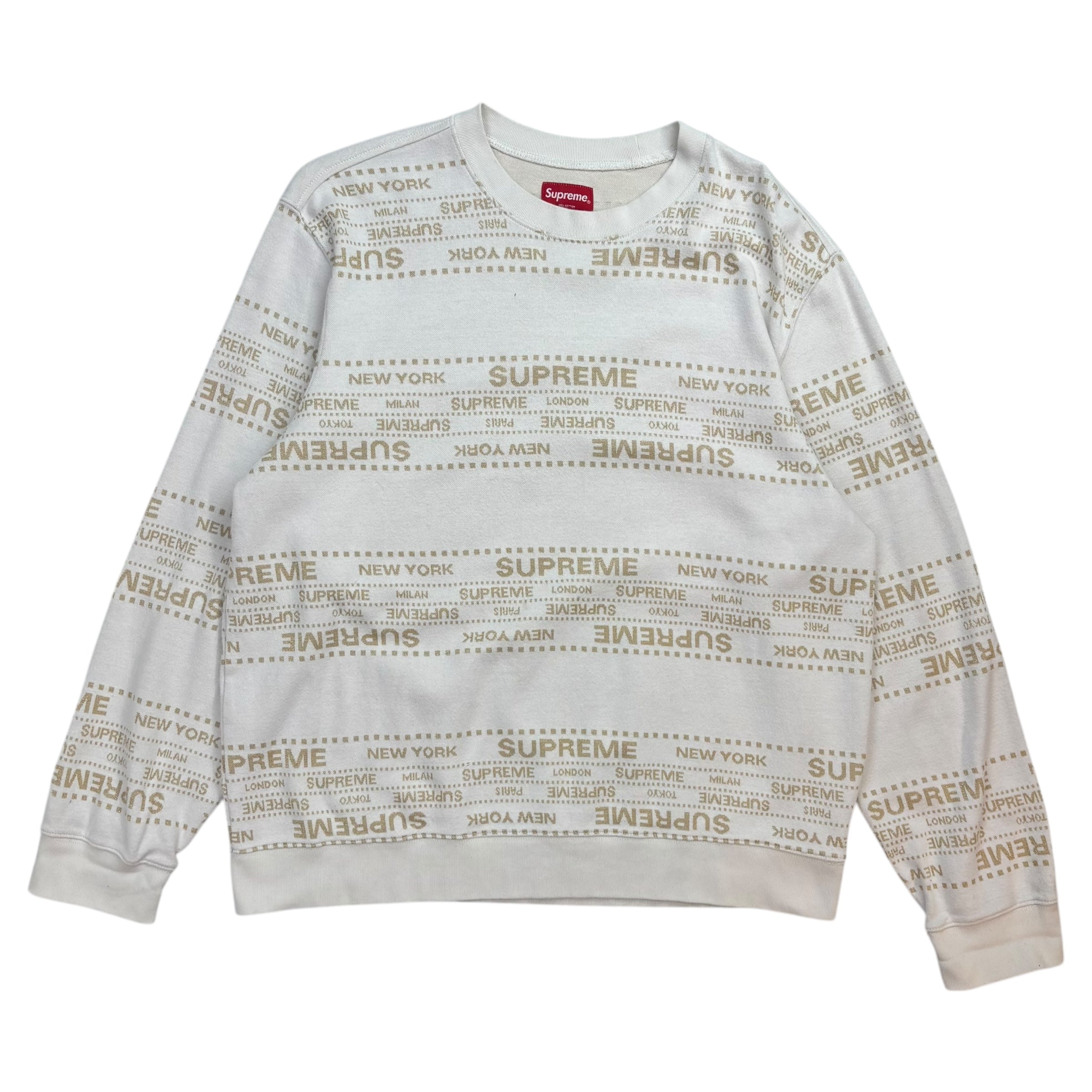 Supreme Metallic Jacquard Crewneck White