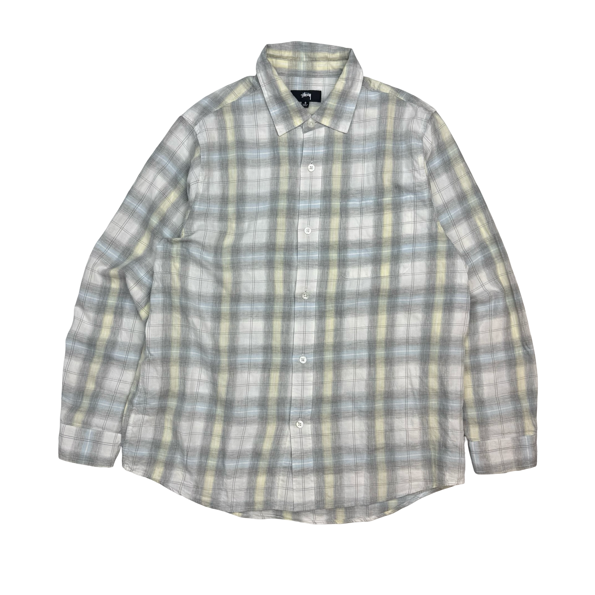 Stussy Beach Plaid Shirt Off White
