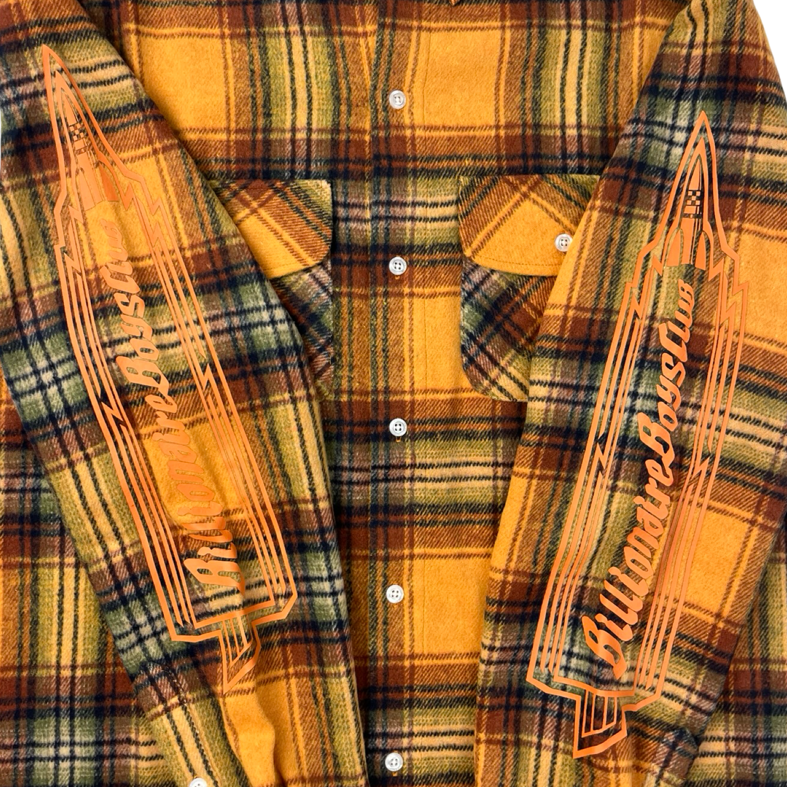 Billionaire Boys Club Flannel Shirt Bright Orange
