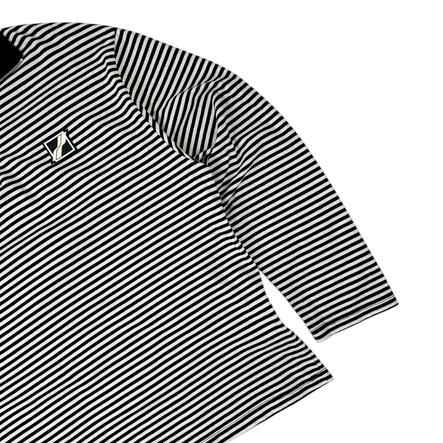 We11done 1/4 Logo Half-Zip Sweater Black/White