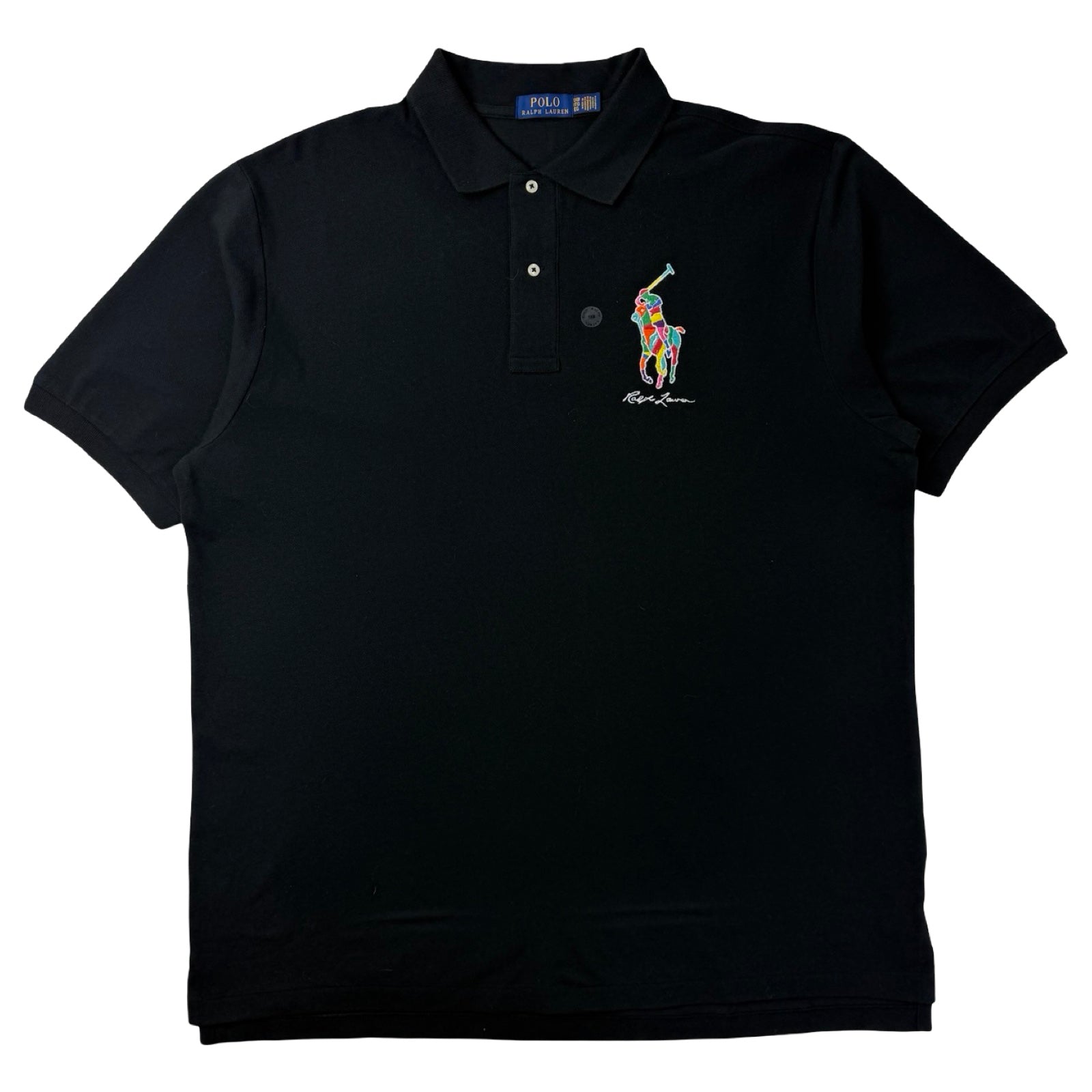 Vintage Polo Ralph Lauren Multicolor Pony Polo Black