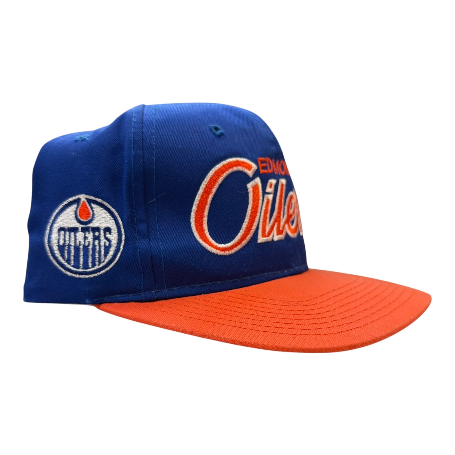 Vintage Sport Specialties Edmonton Oilers SnapBack Hat Orange/Blue