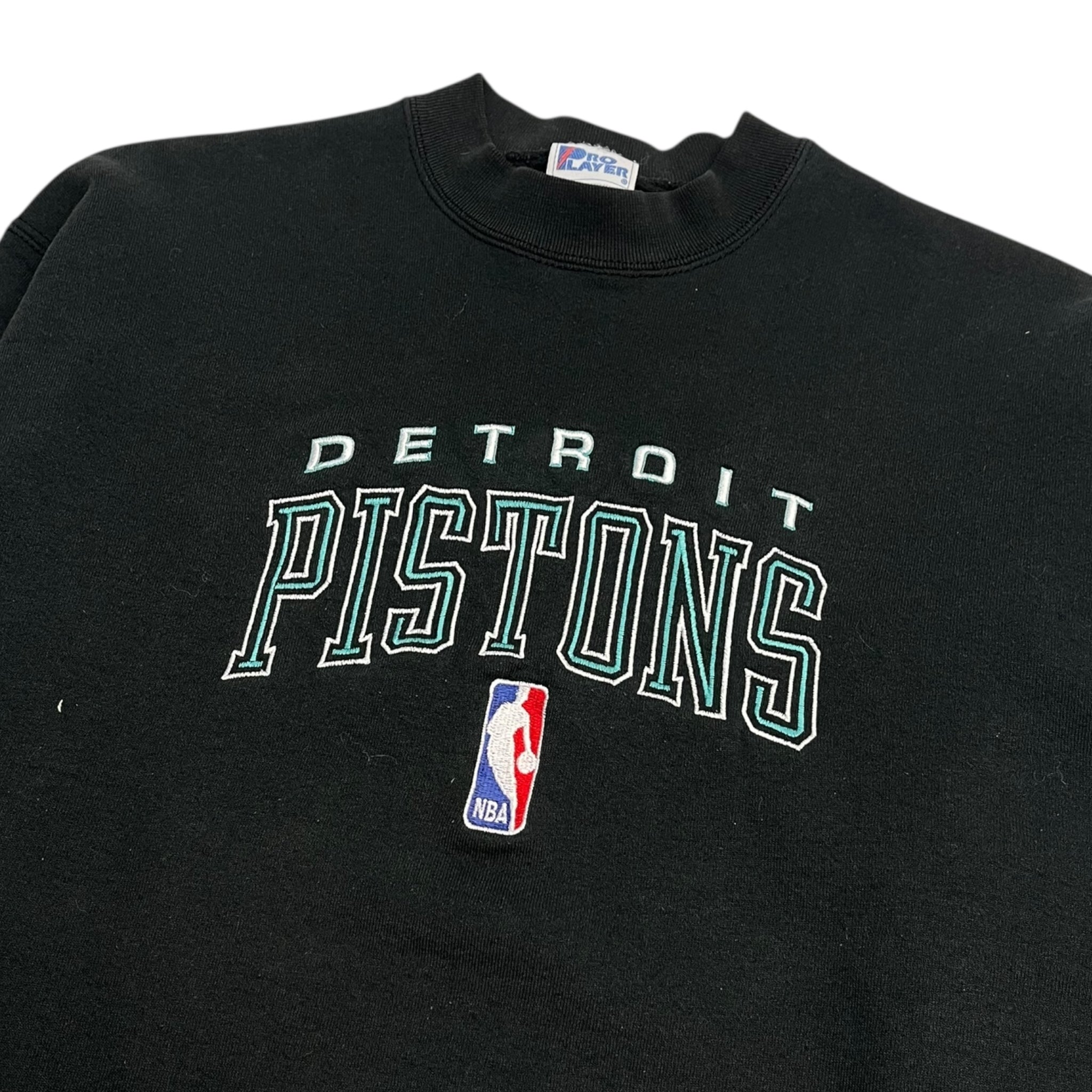 Vintage Detroit Pistons Pro Player Crewneck Sweatshirt Black