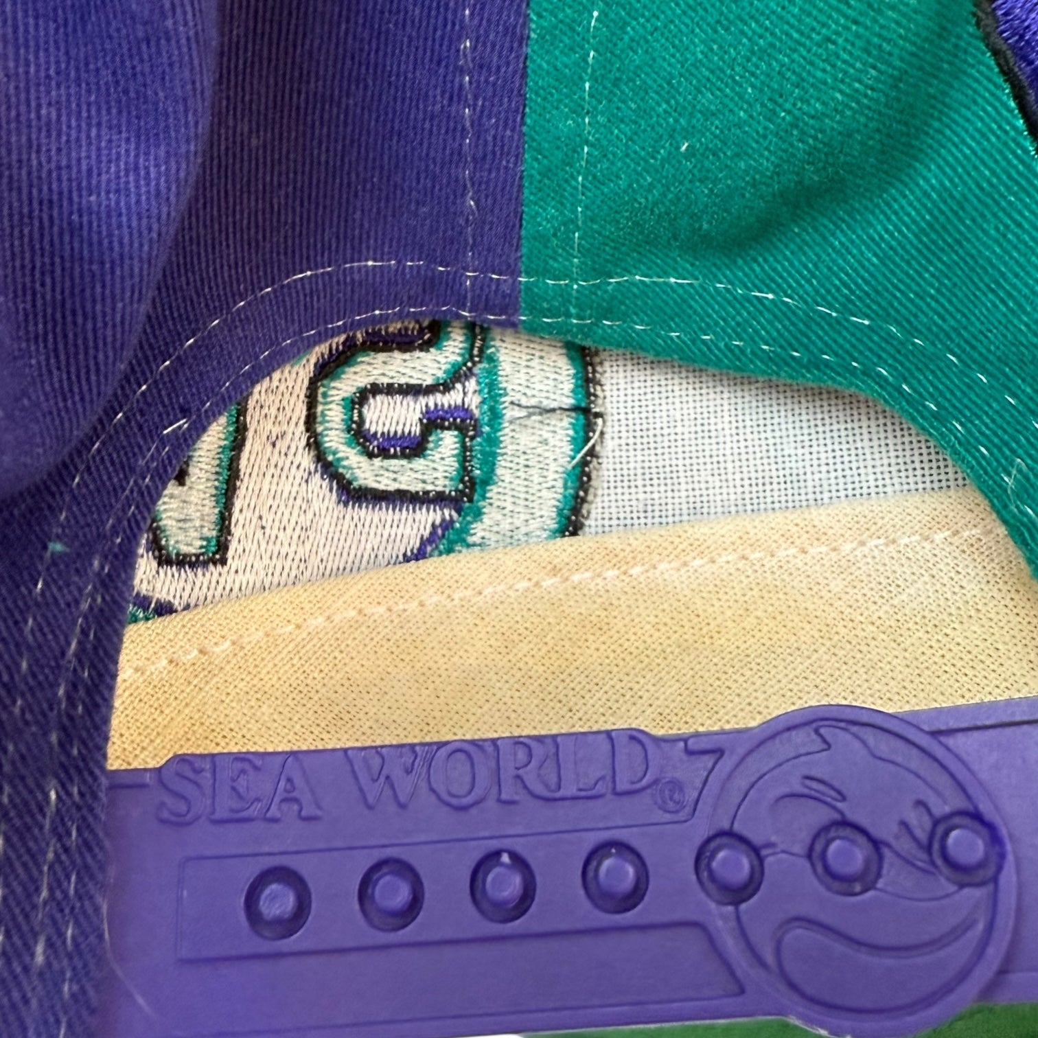 Vintage Sea World San Diego SnapBack Hat Purple/Teal