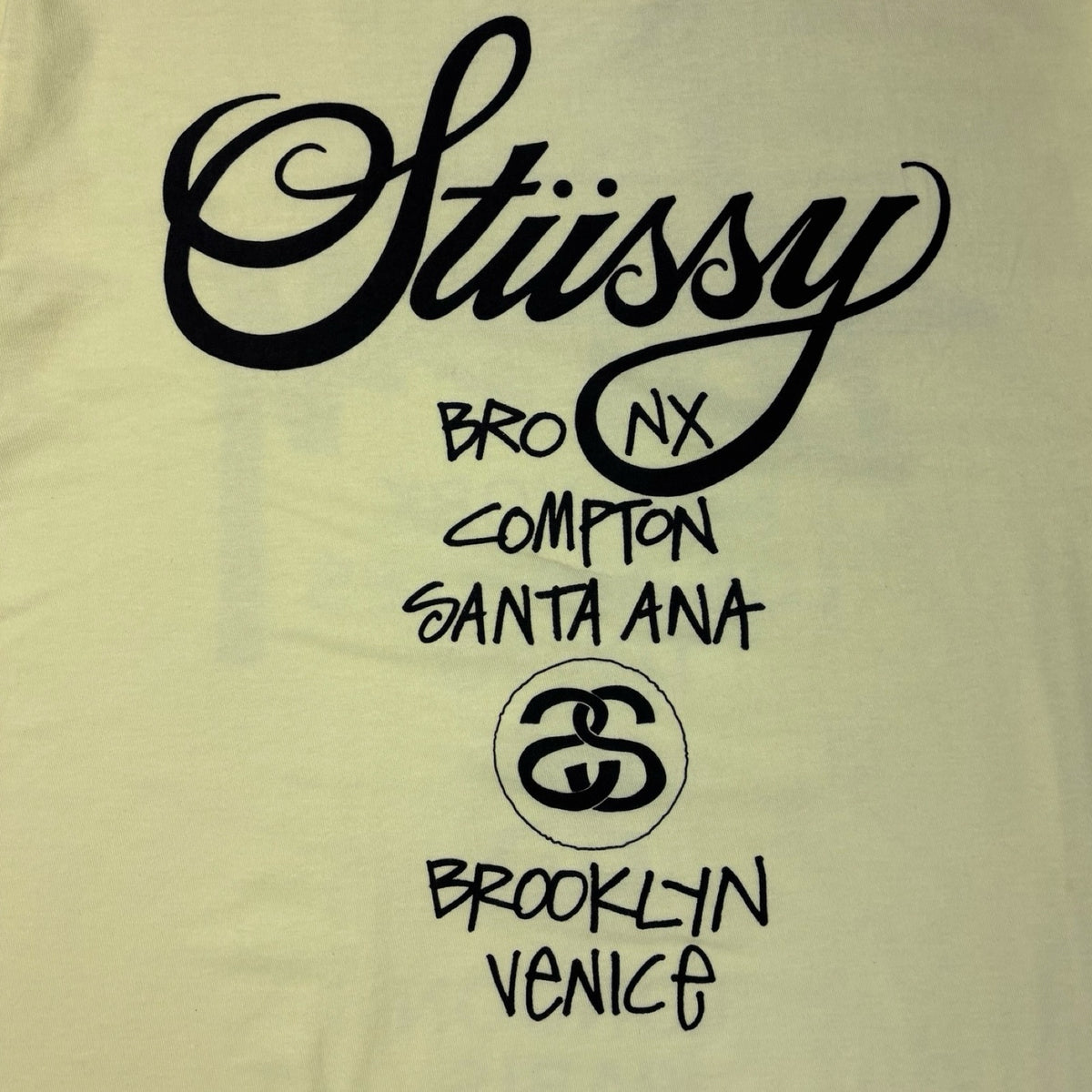 Stussy World Tour Tee Pale Yellow