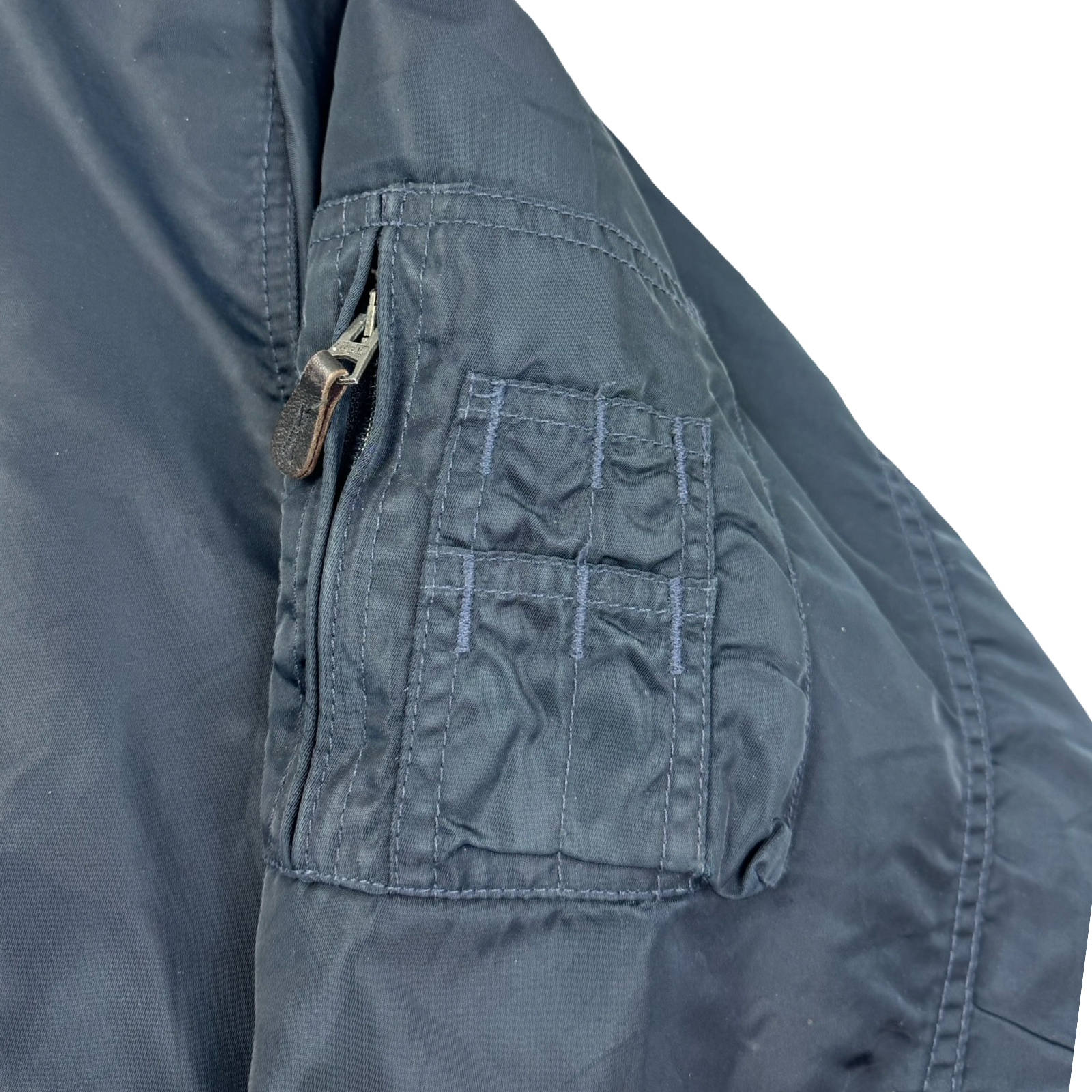 Vintage Schott NYC Zip Up Flight Jacket Navy