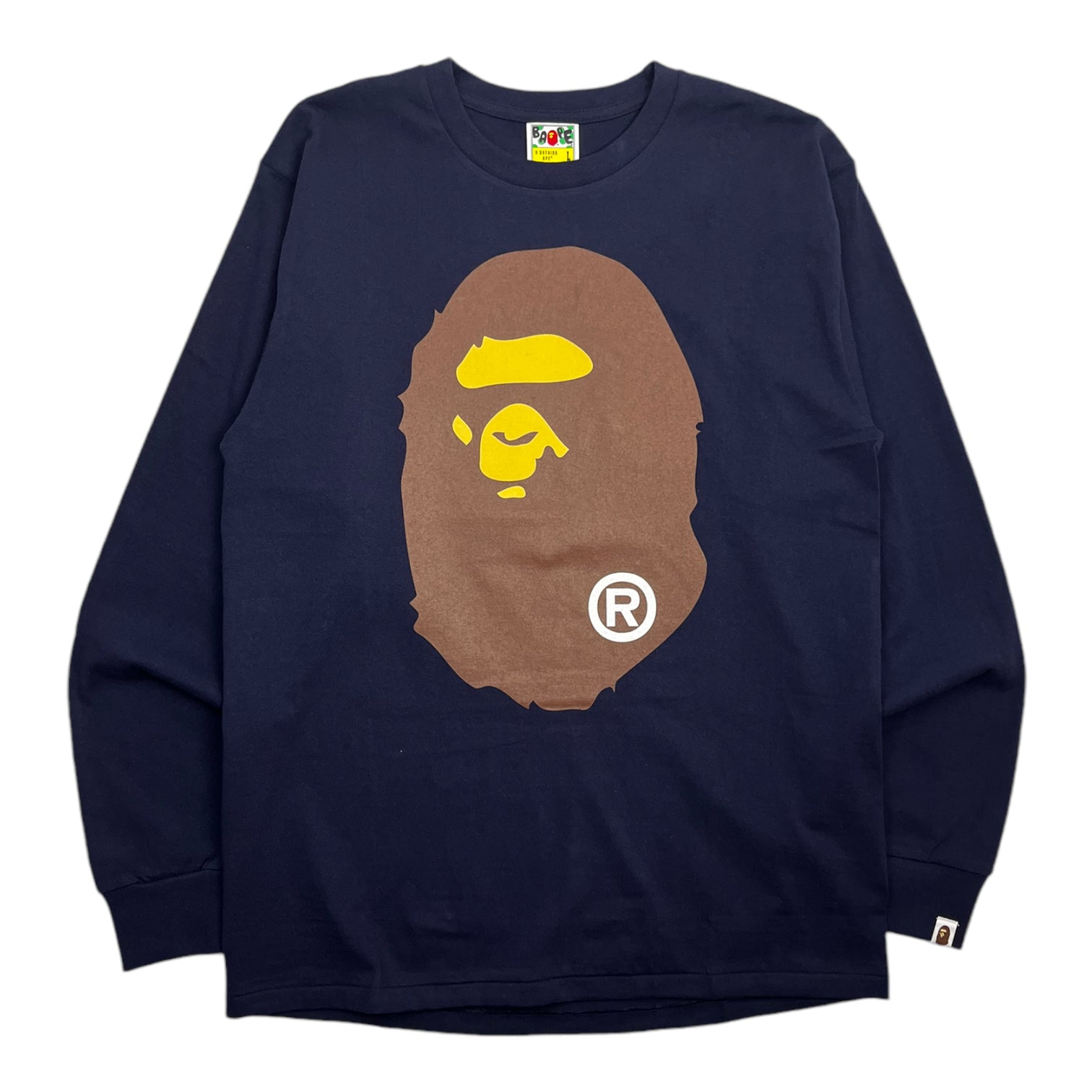 BAPE Big Ape Head Long Sleeve Tee Navy