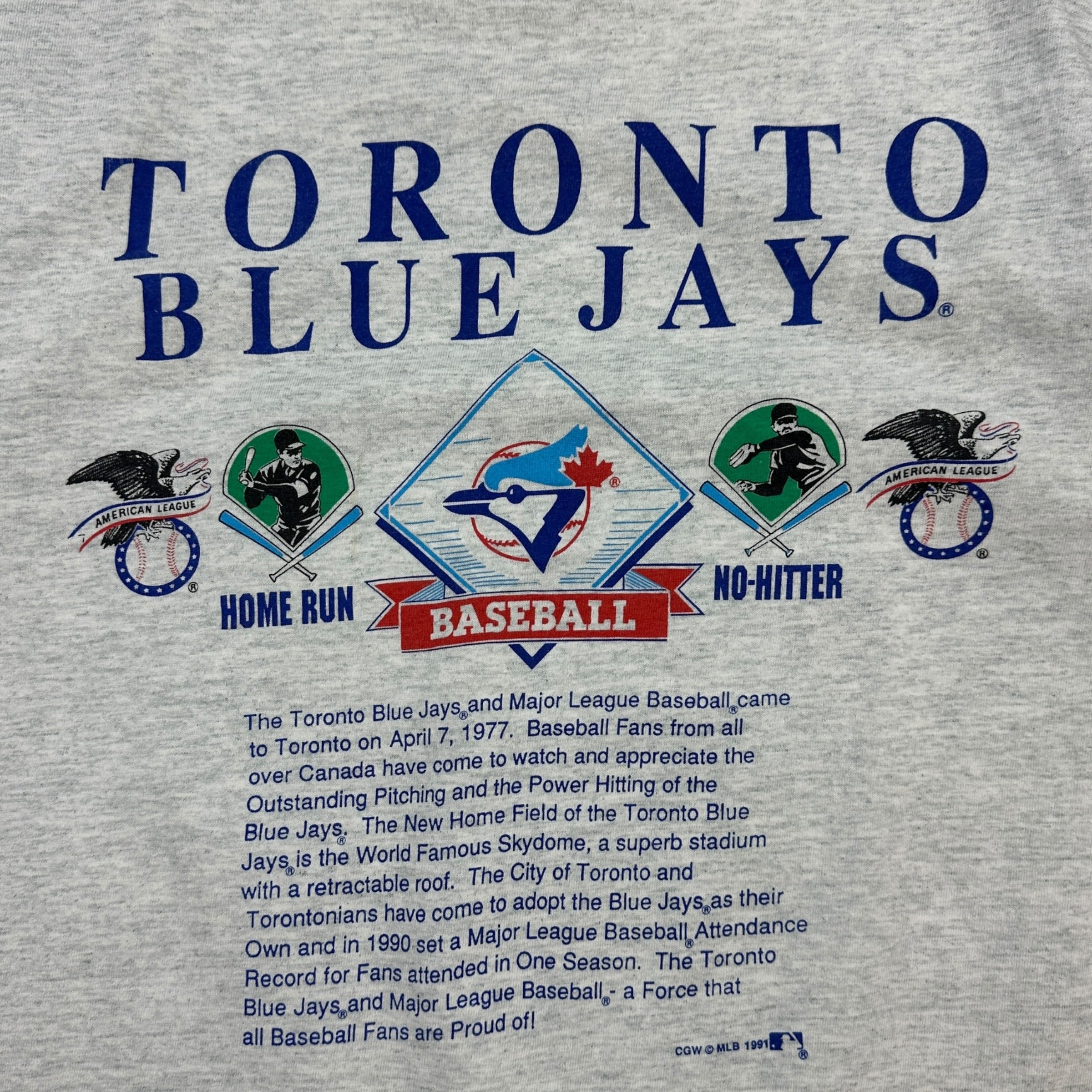 Vintage Toronto Blue Jays Baseball Tee Grey