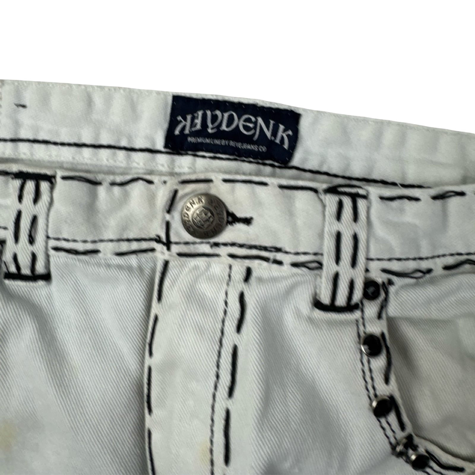 Vintage Y2K Reve Jeans. Contrast Gothic Denim Bottoms White