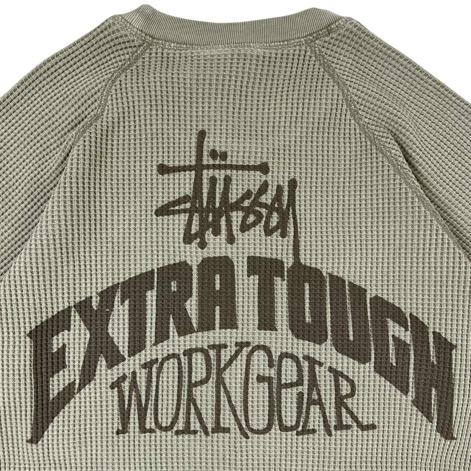 Stussy Raglan Thermal Long Sleeve T-Shirt Sage Green
