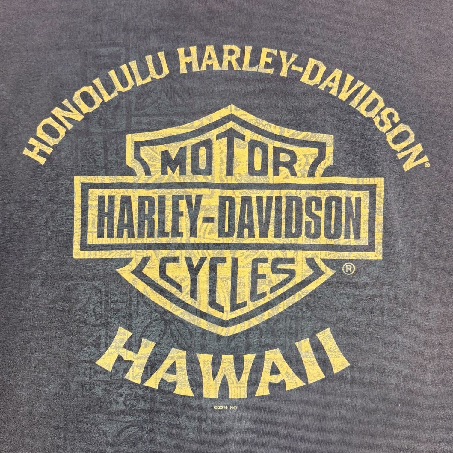 Vintage Harley Davidson Of Honolulu Hawaii Tee Faded Black