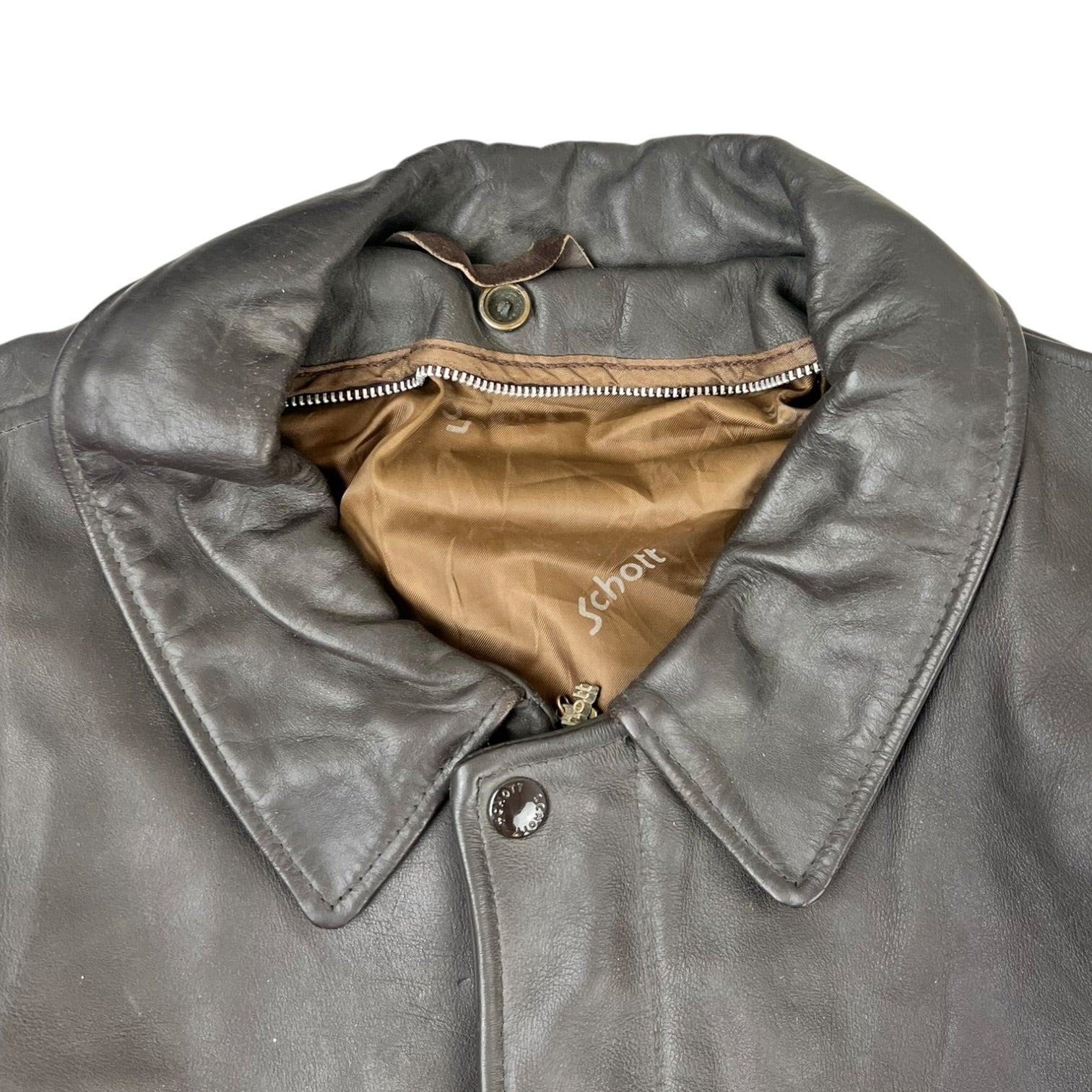 Vintage Schott A-2 Flight Brown Leather Jacket