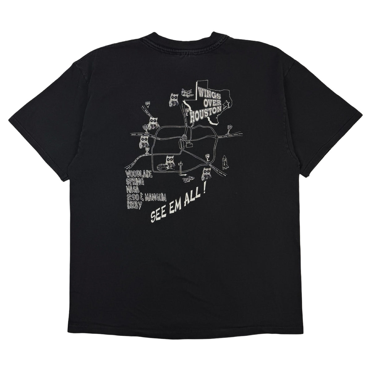 Vintage Hooters NASA, TX Wings Over Houston T-Shirt Black