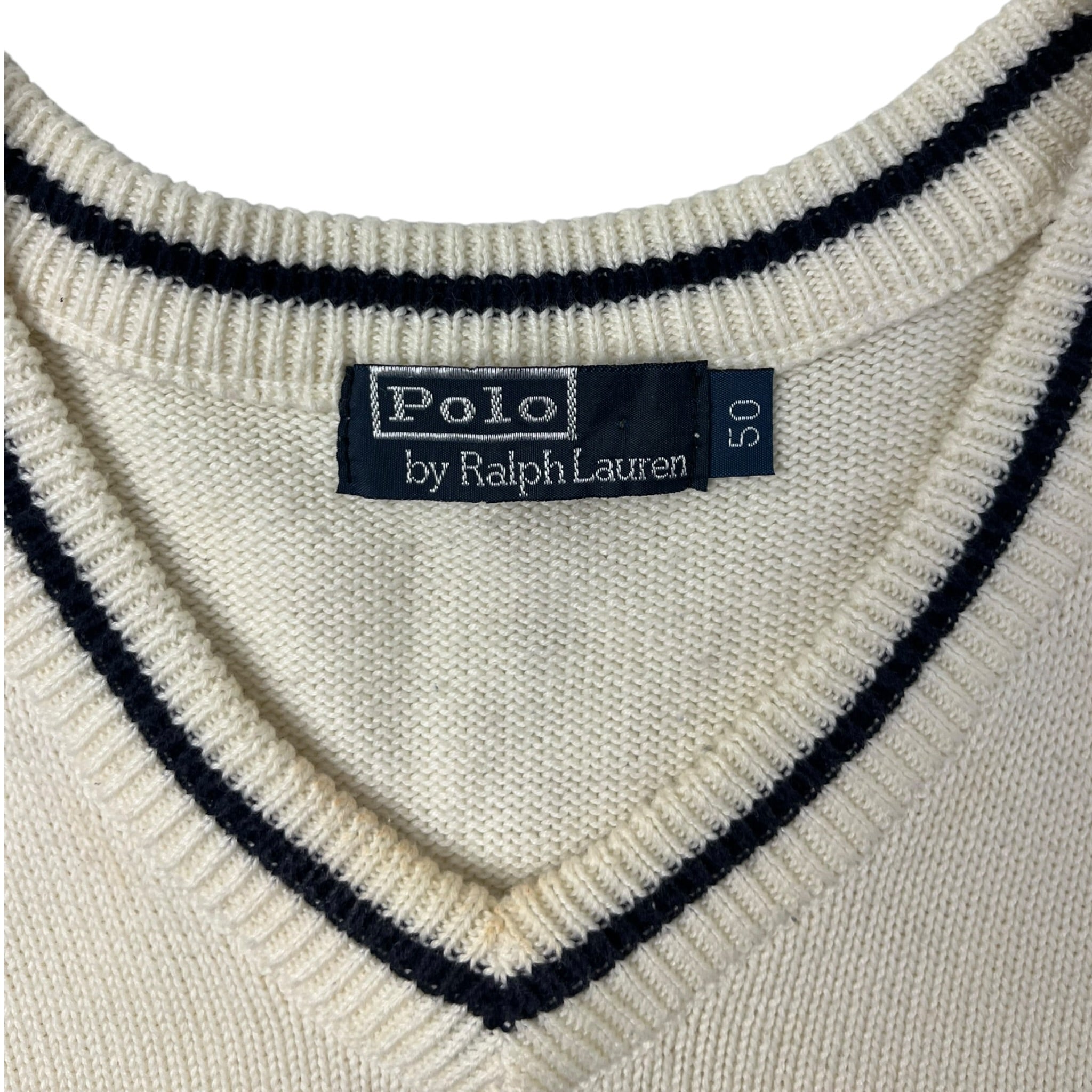 Vintage Polo Ralph Lauren Cream Knit Sleeveless Sweater