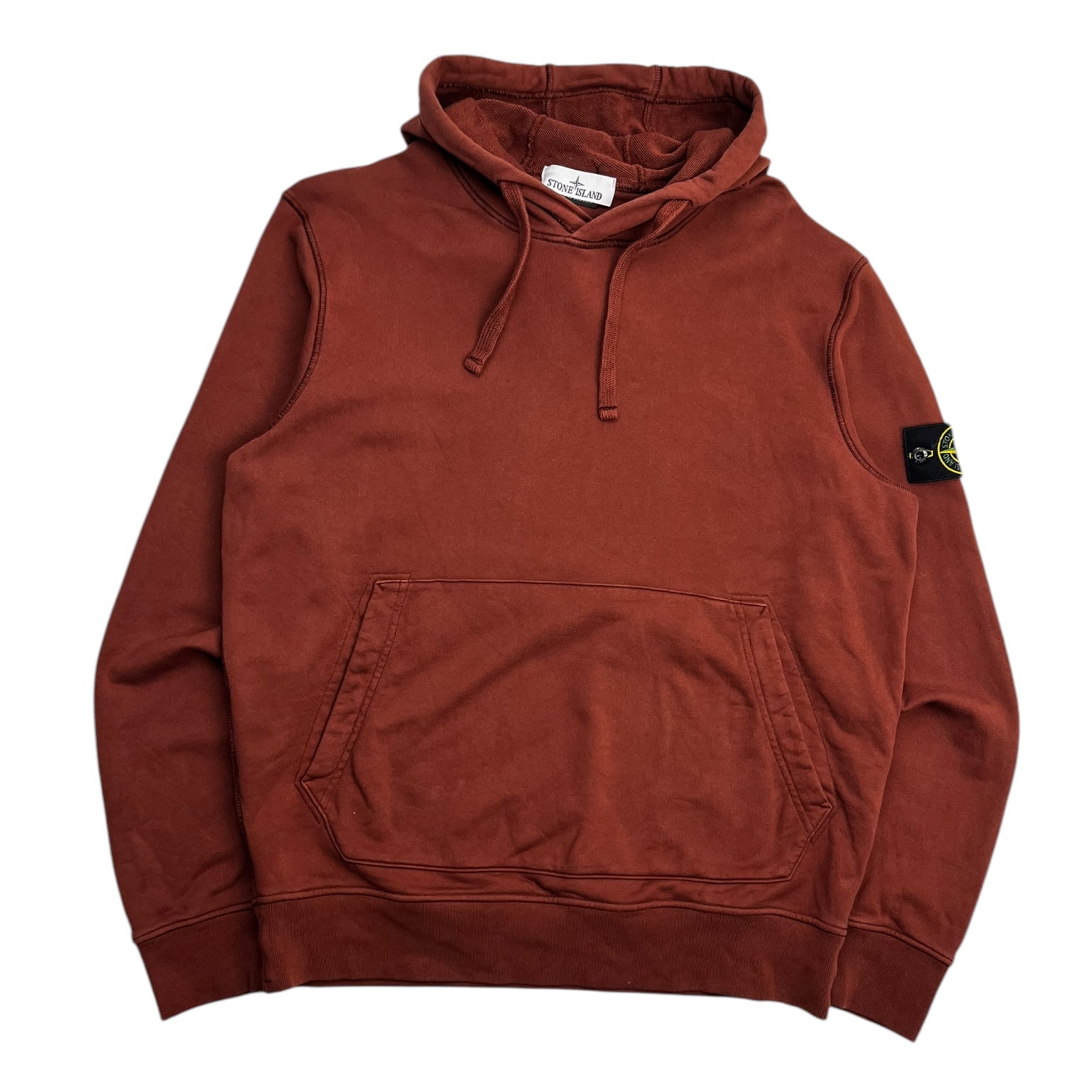 Stone Island Logo Patch Hoodie Auburn