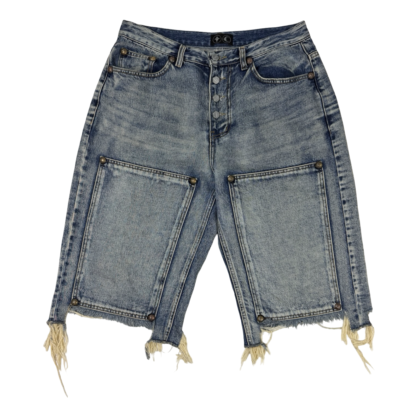 Thug Club Distressed Denim Shorts Washed Blue