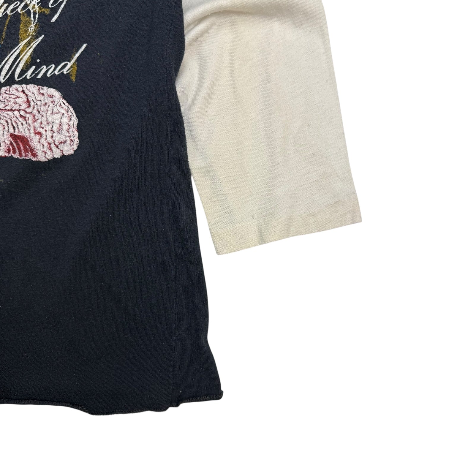 1980s Iron Maiden Piece Of Mind Raglan Tee Black/White