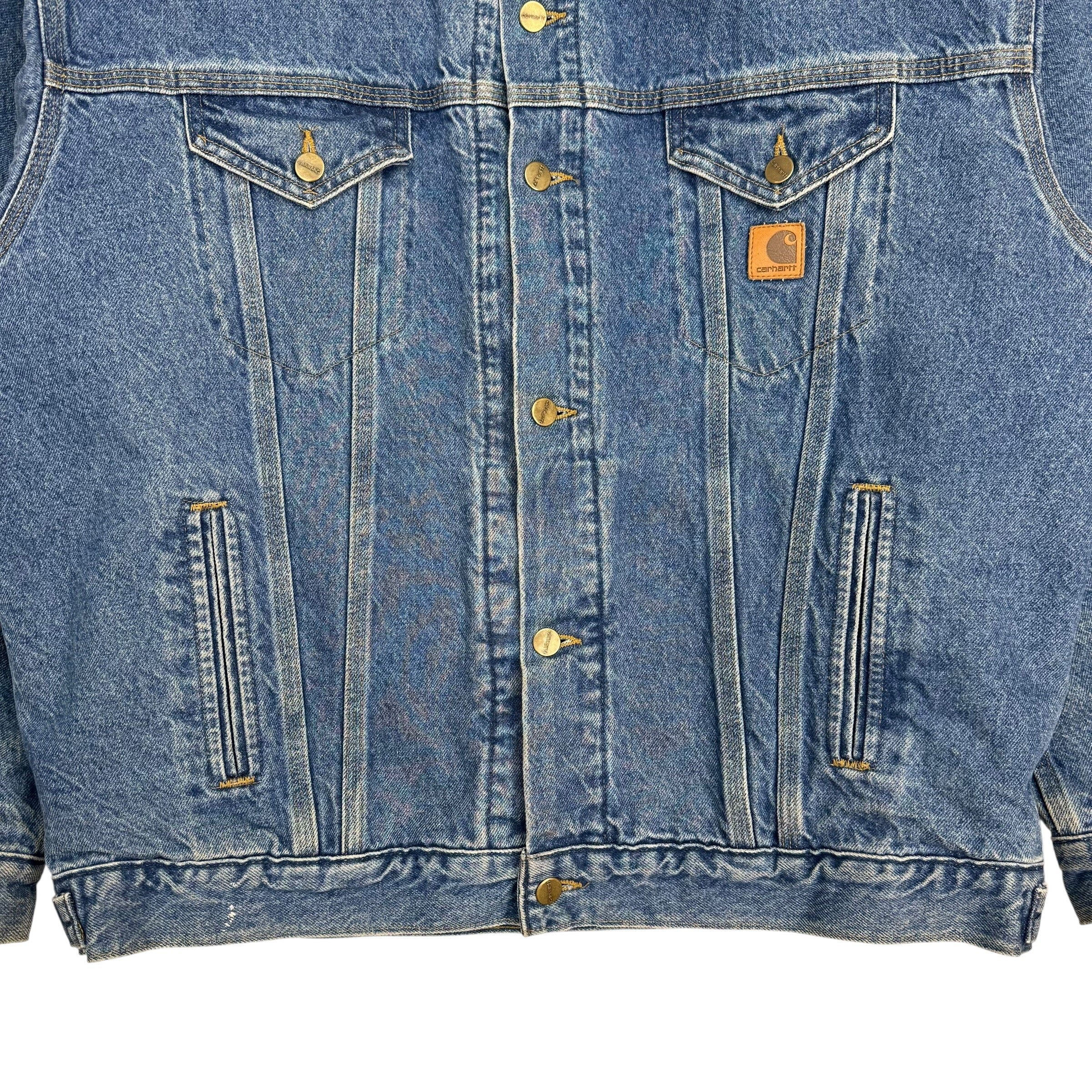 Vintage Carhartt Blanket Lined Denim Jacket Dark Wash