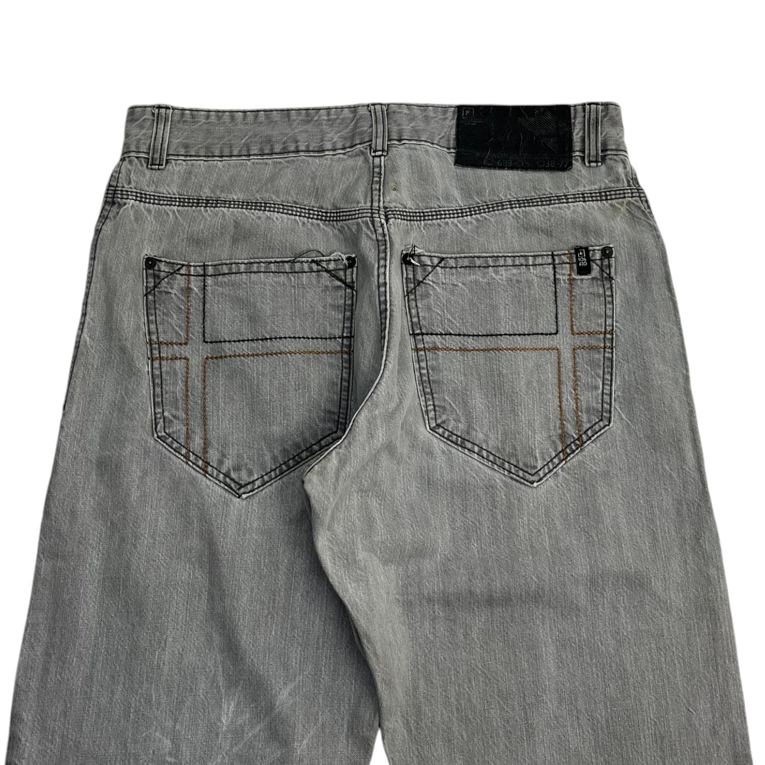 Y2K ROCAWEAR Pocket Embroidery Pants Stone Grey