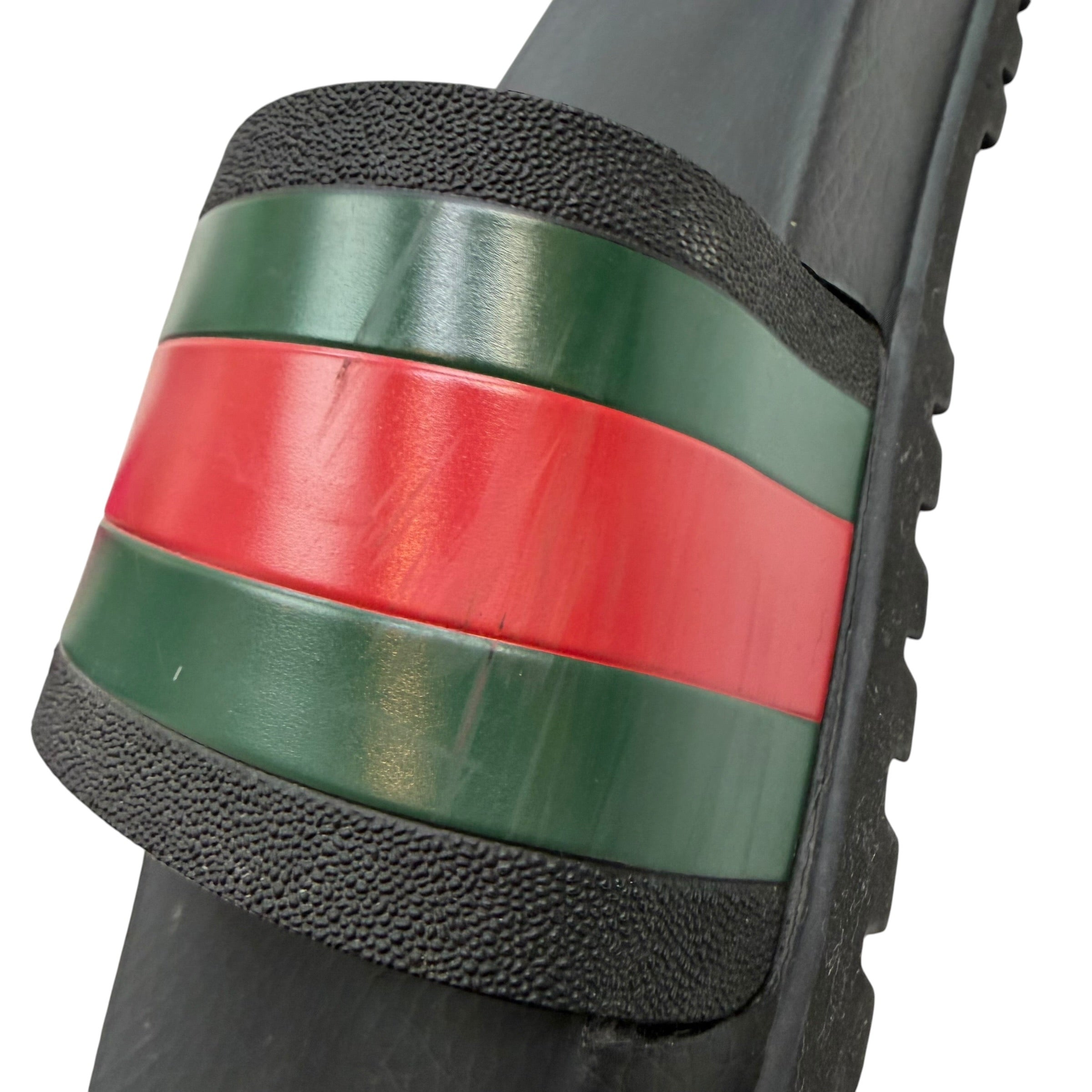 Gucci Pursuittreck Striped Rubber Slides (Used)