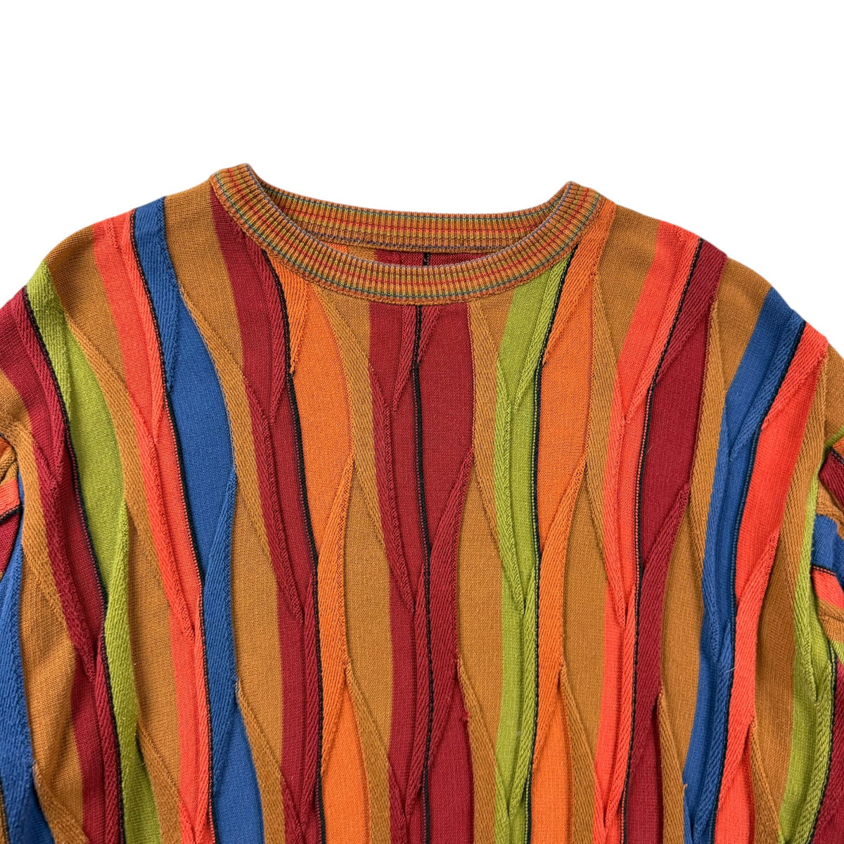 Vintage Coogi Style Texture Knit Sweater Multicolour