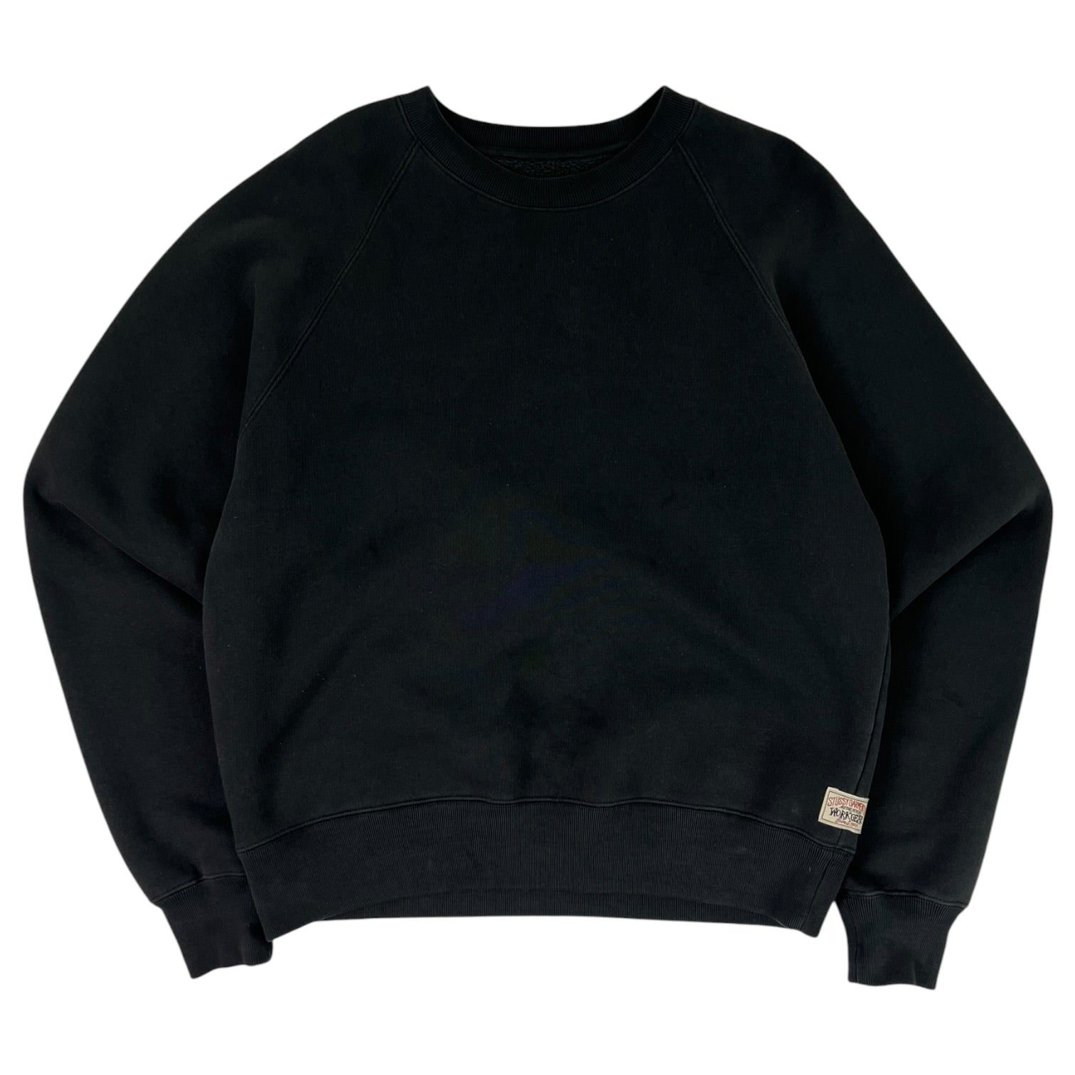 Stussy Fleece Raglan Crewneck Sweatshirt Black