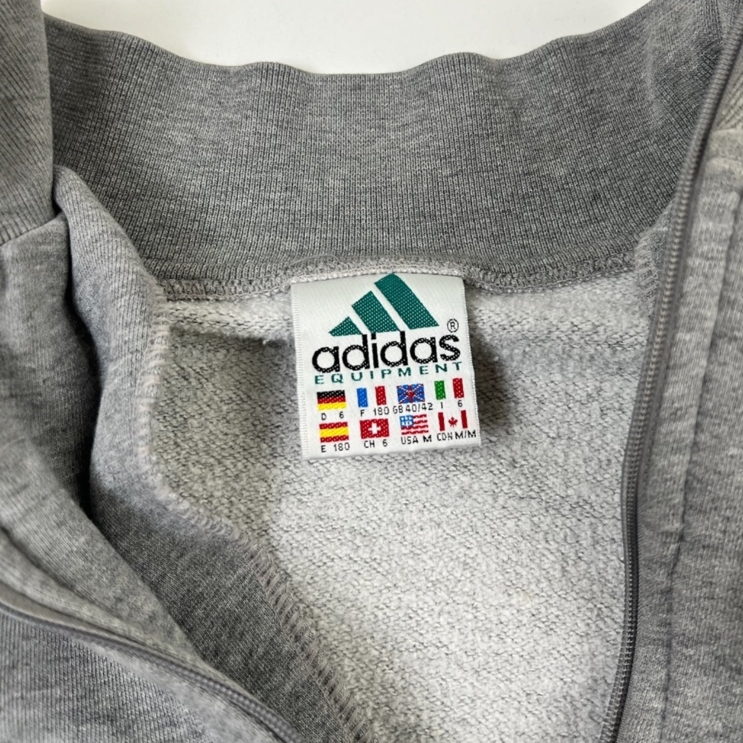 Vintage Adidas Equipment Quarter-Zip Sweatshirt Grey