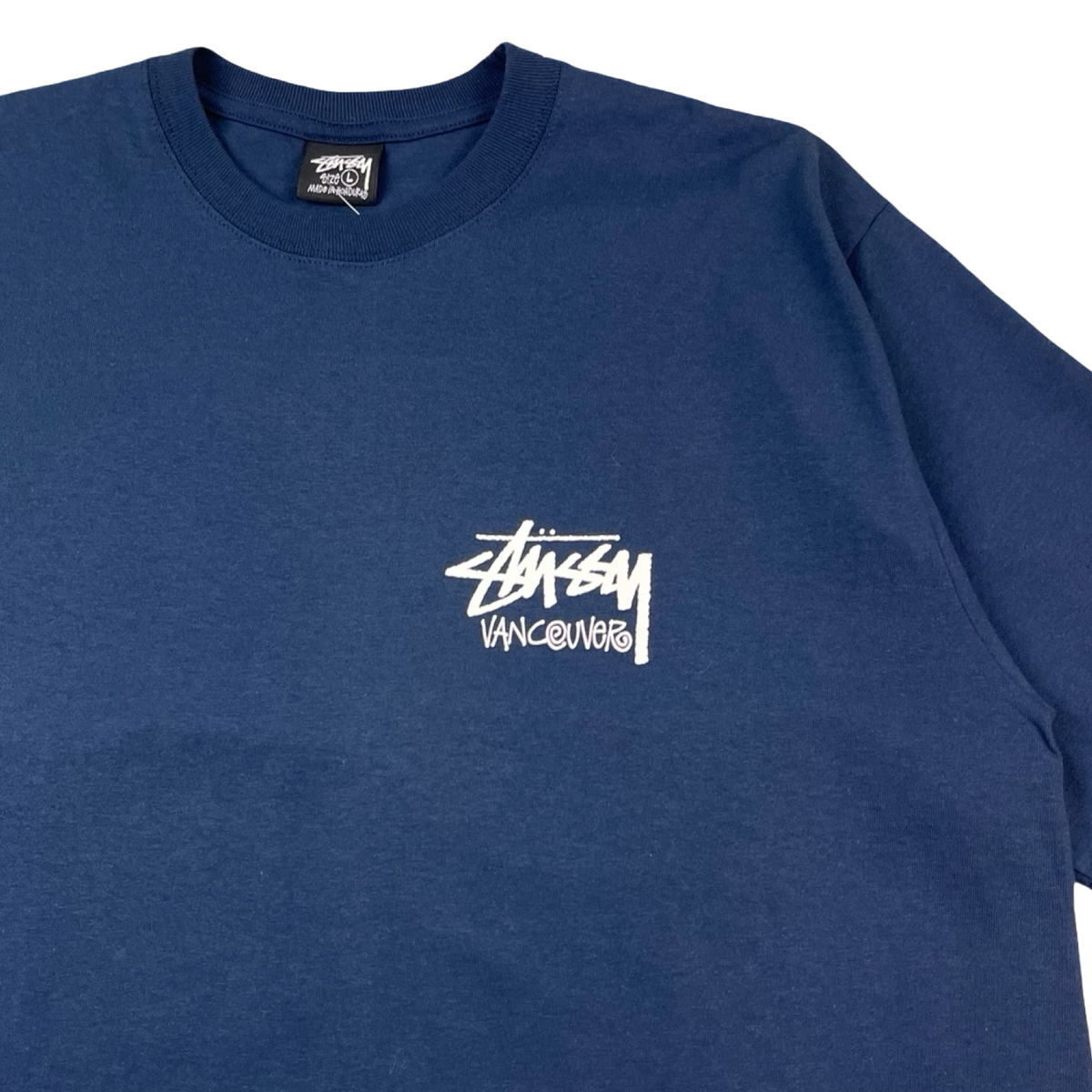 Stüssy Vancouver Stock Logo T-Shirt Navy